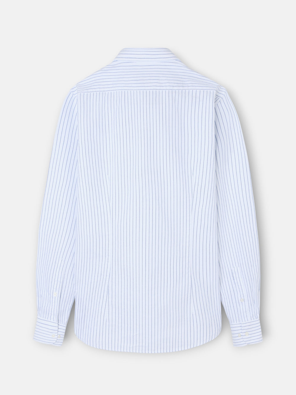 Chemise sport oxford blanche à fines rayures bleu marine