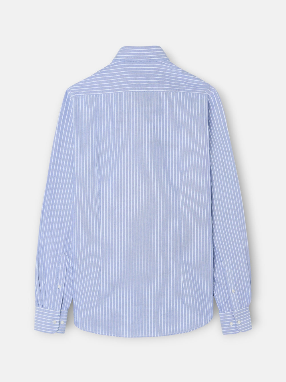 Chemise sport oxford bleu marine à fines rayures blanches