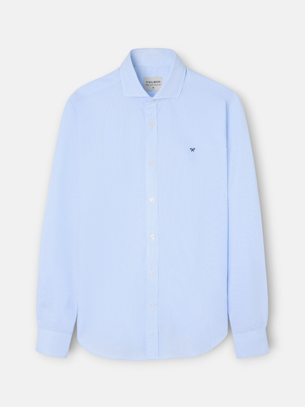 Chemise sport classique à rayures bleu ciel