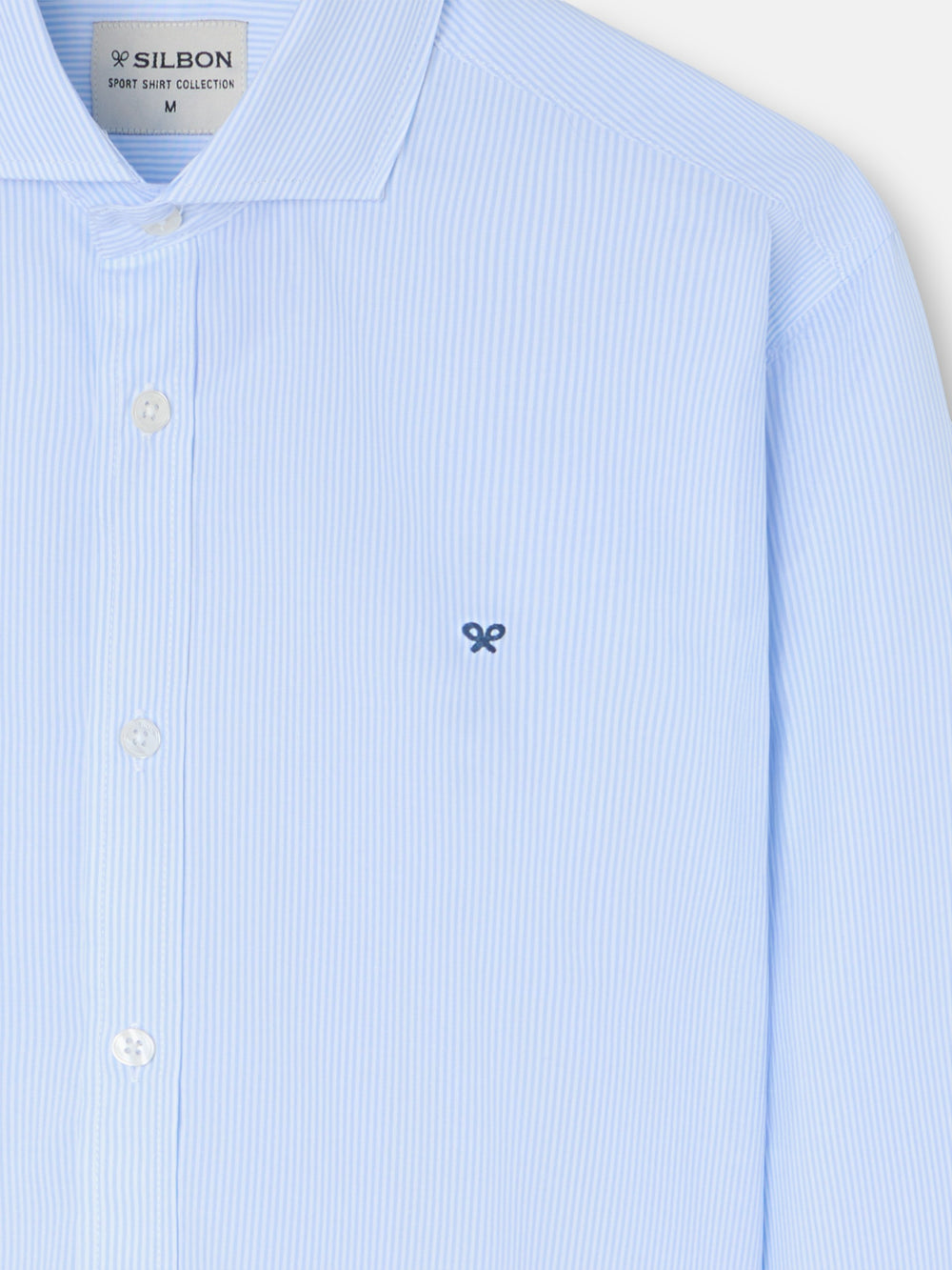 Chemise sport classique à rayures bleu ciel