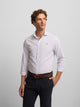 Classic sport shirt with light blue mini check