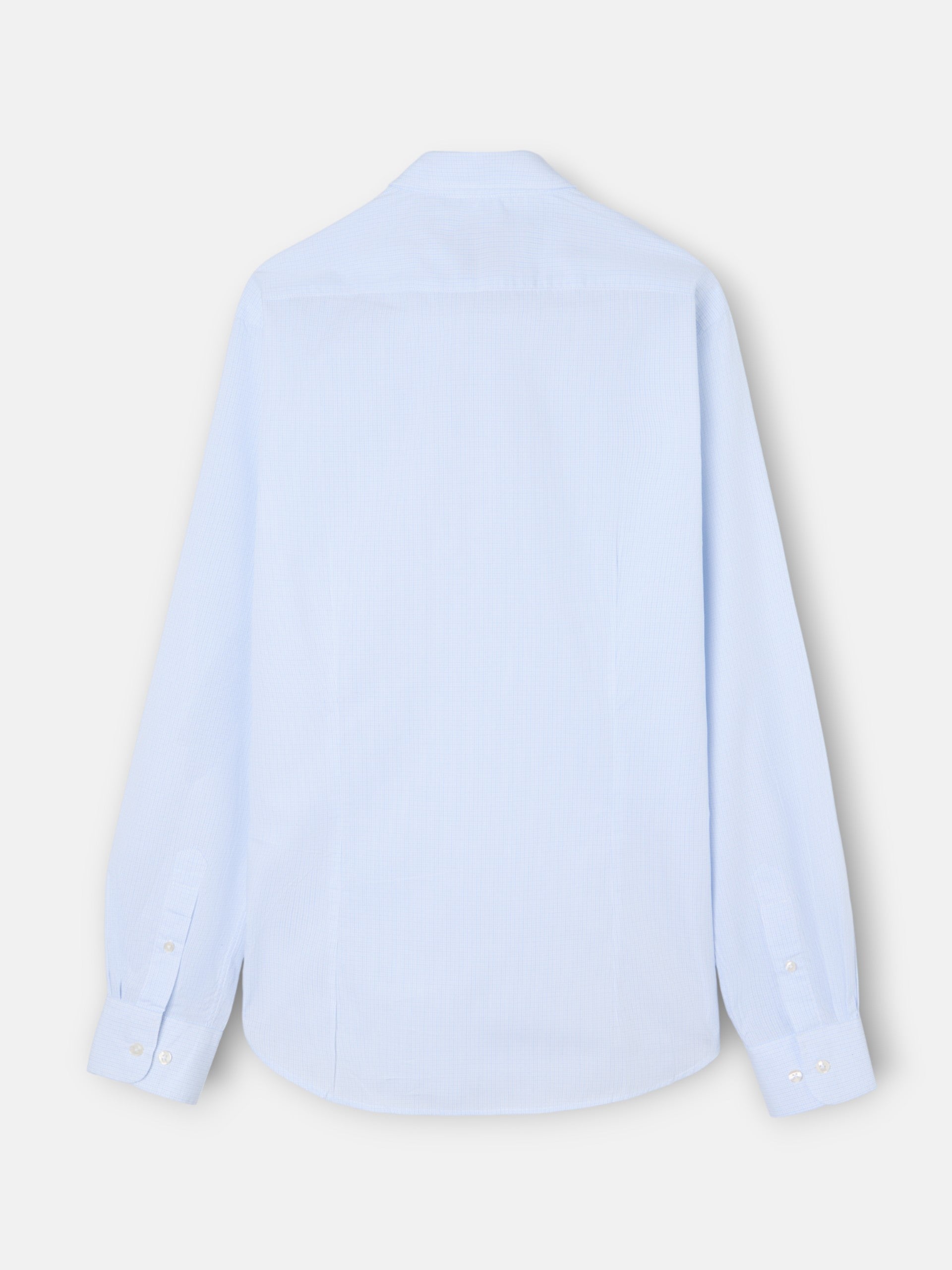 Classic sport shirt with light blue mini check
