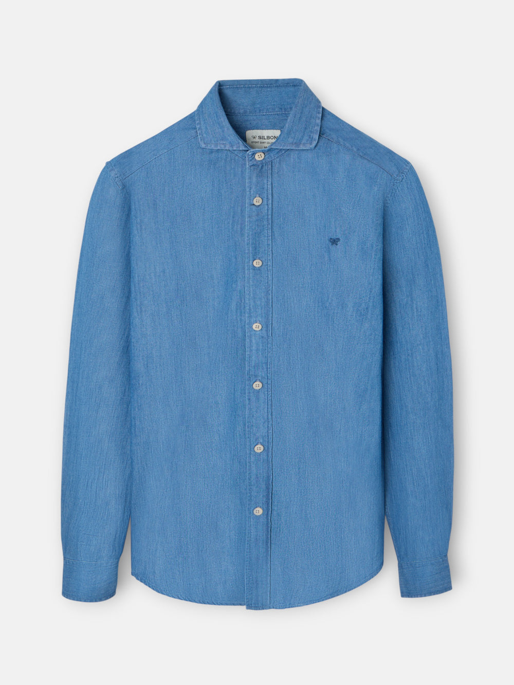Navy blue denim sport shirt
