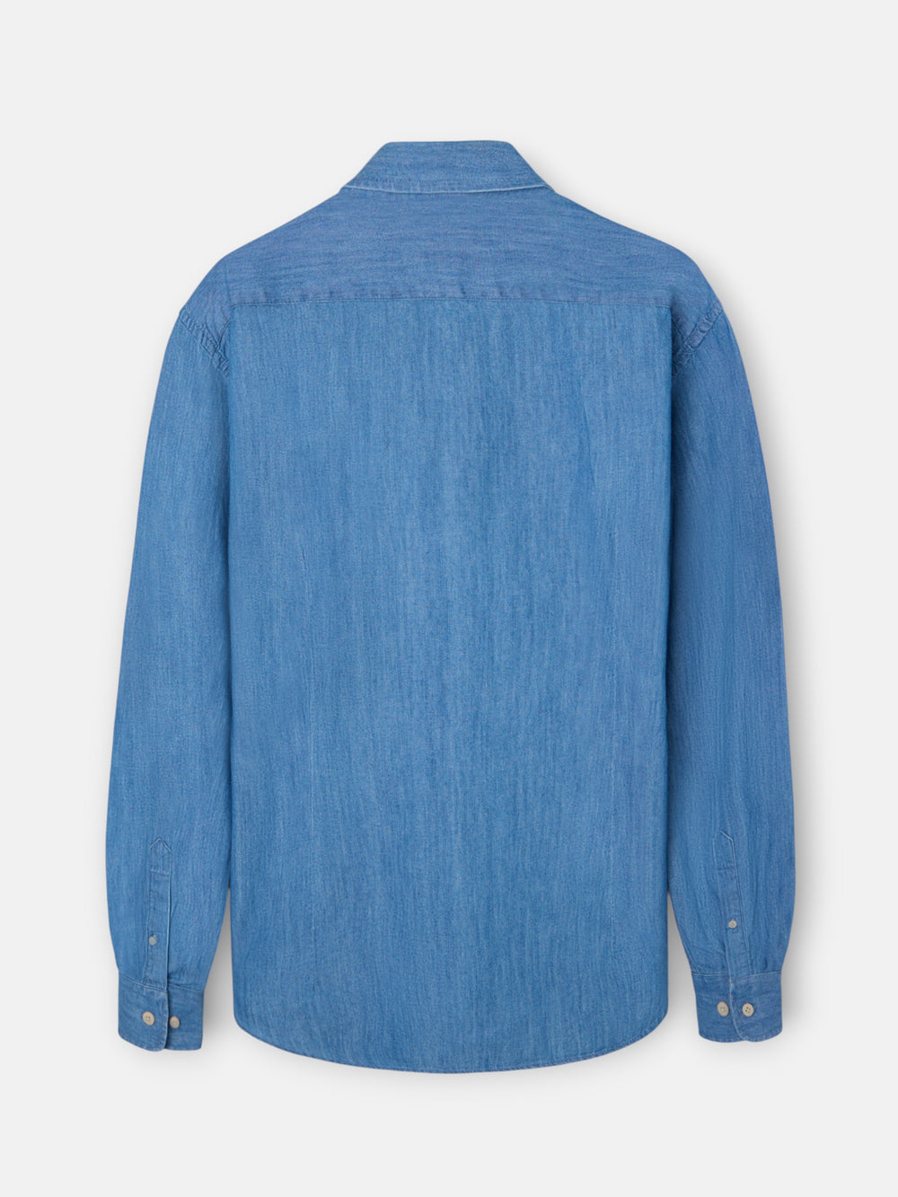 Navy blue denim sport shirt