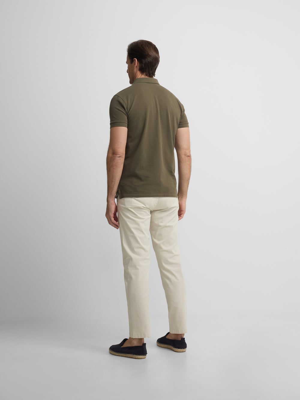 Polo clássico liso verde escuro