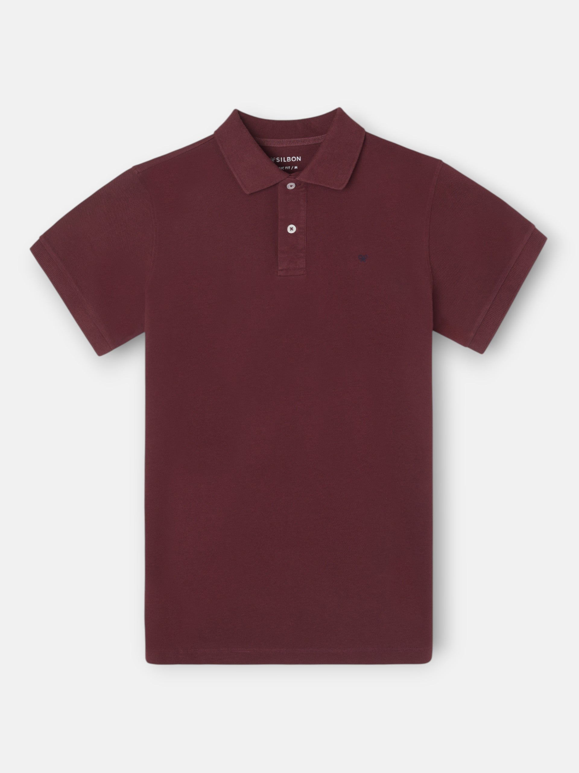 Polo clasico liso burdeos