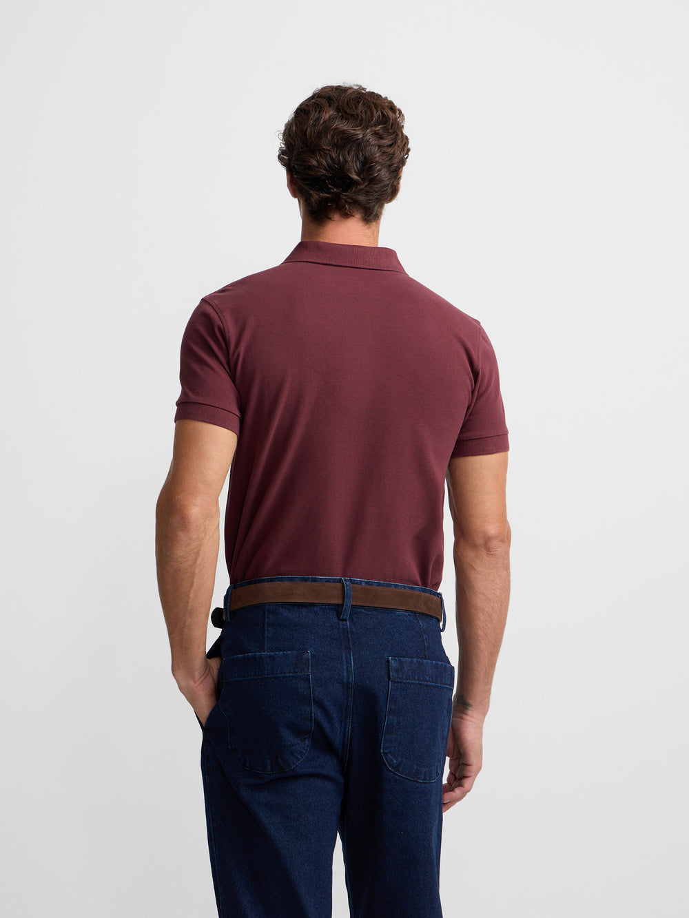 Polo clasico liso burdeos