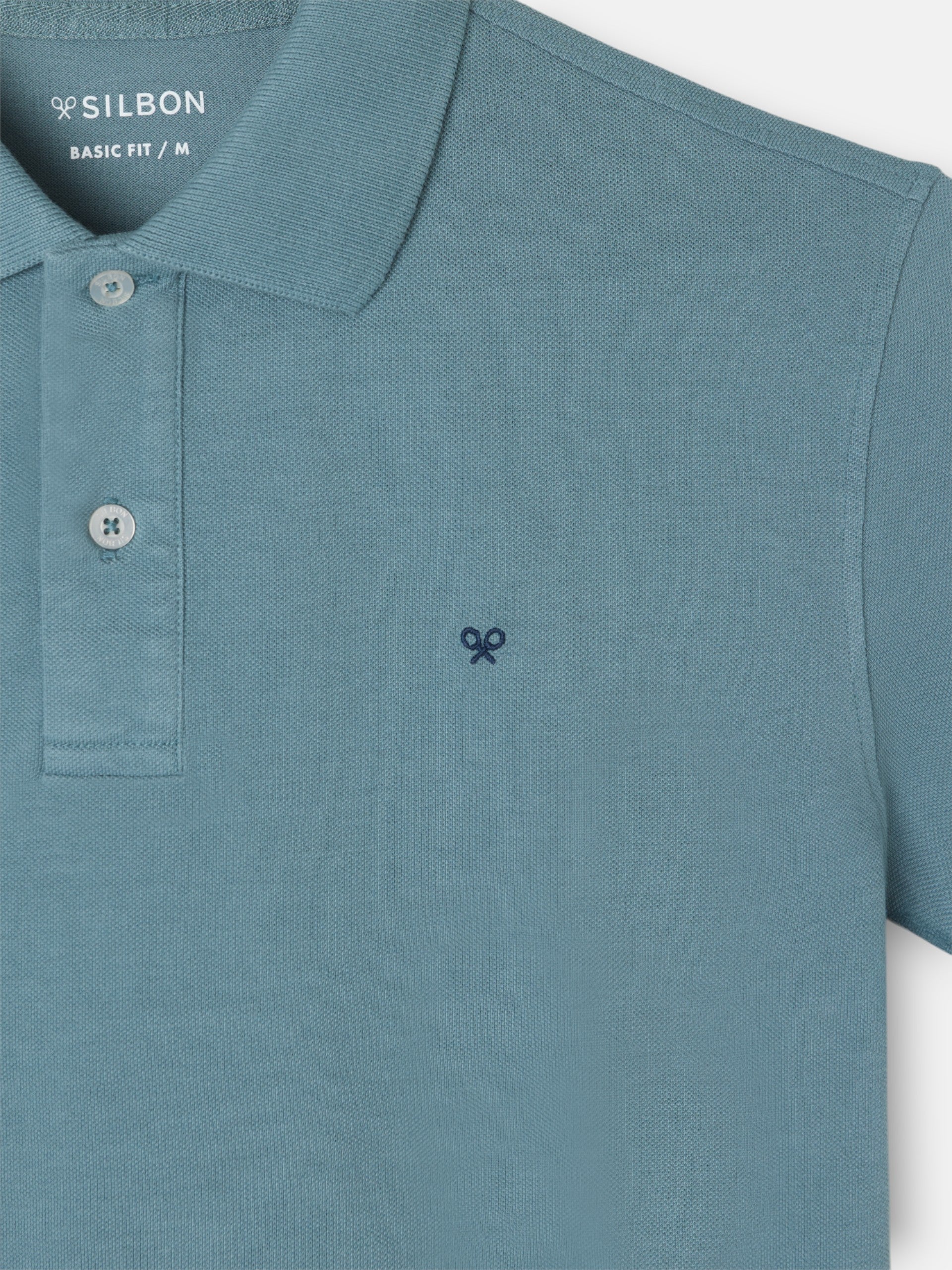 Polo classique uni pétrole