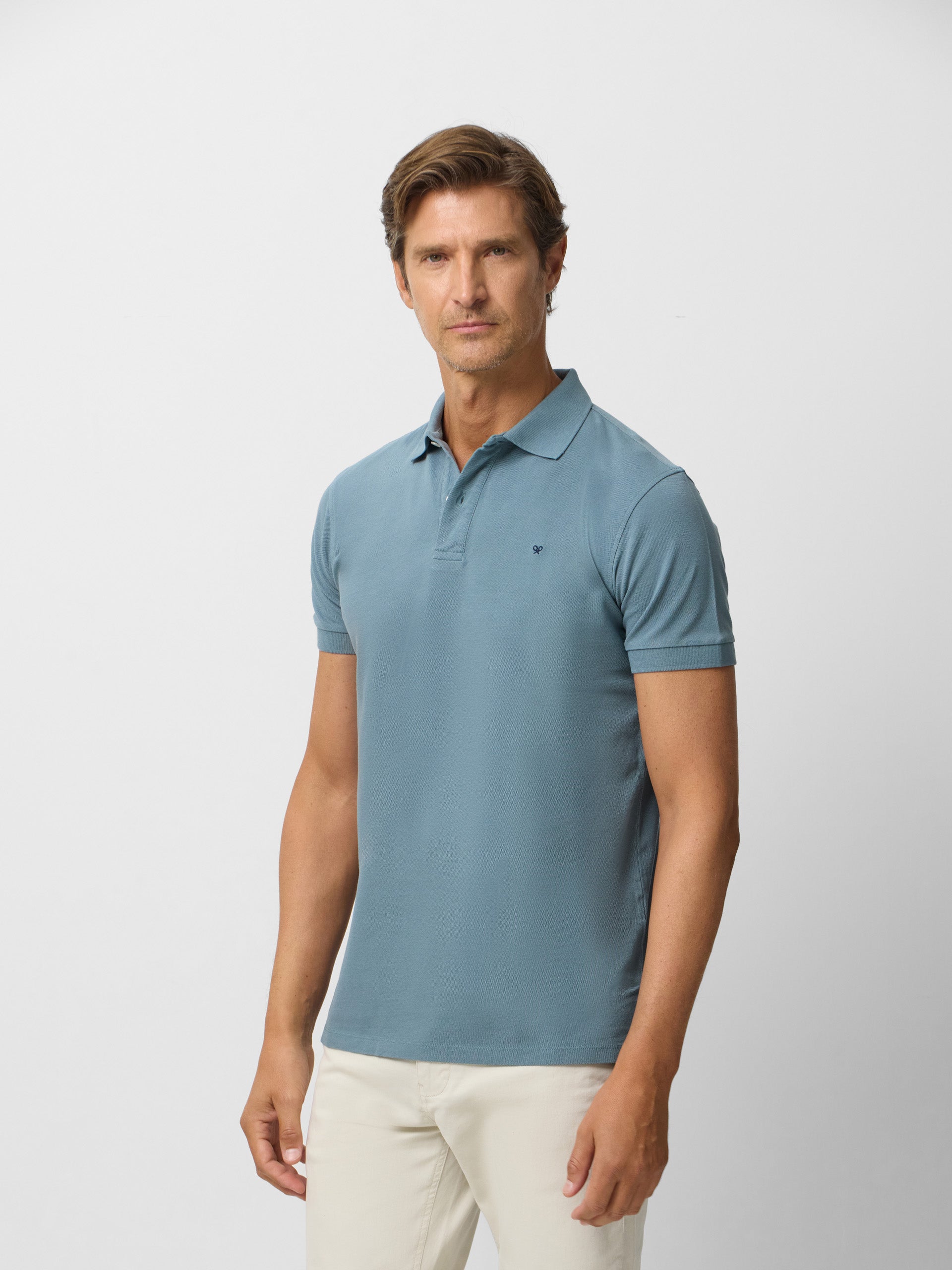 Polo classique uni pétrole