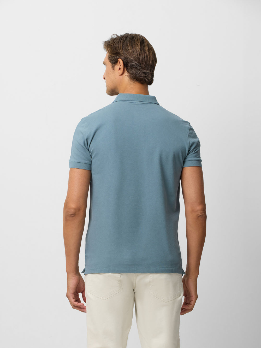 Polo classique uni pétrole