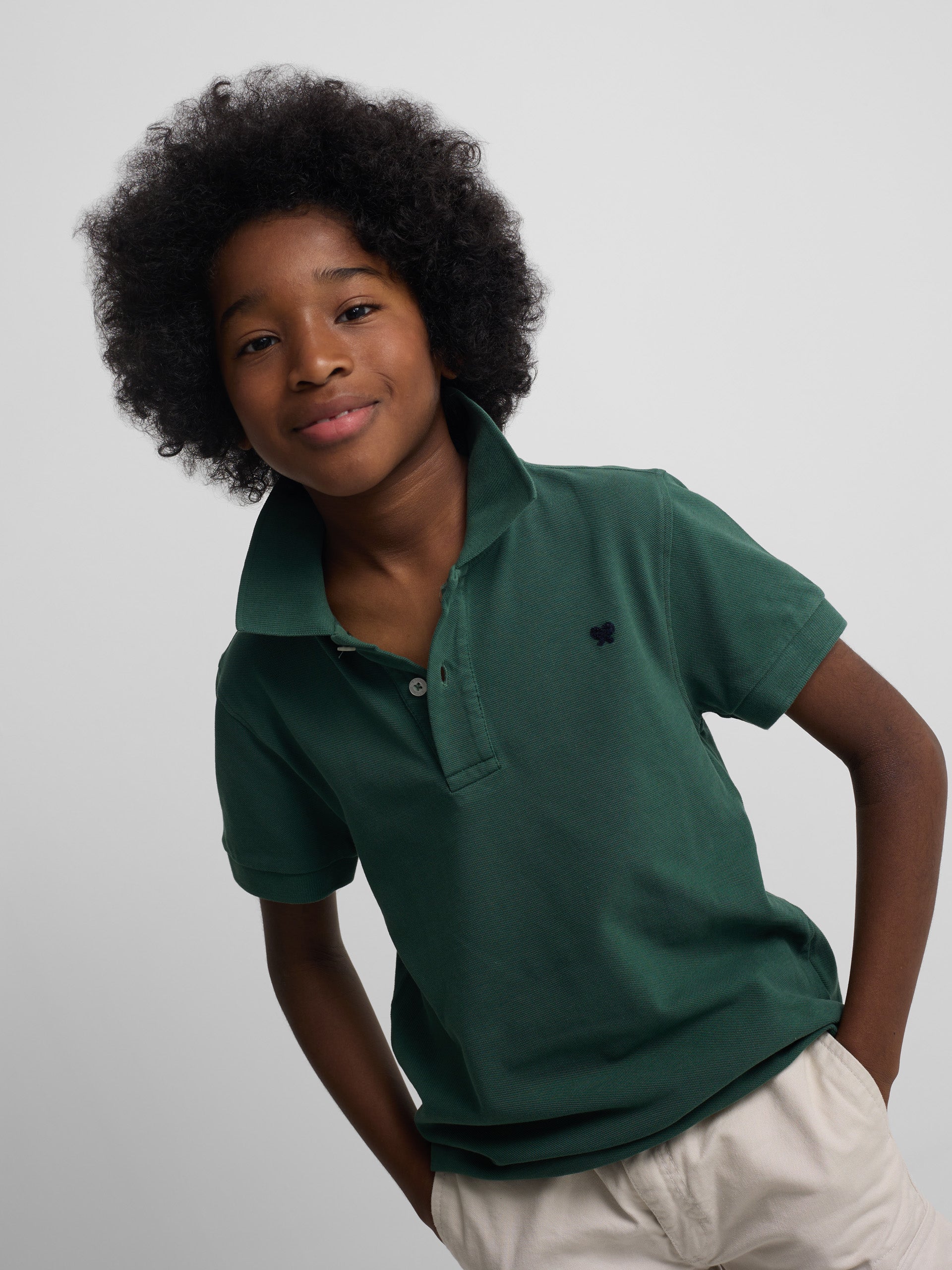 Polo enfant classique raquette verte