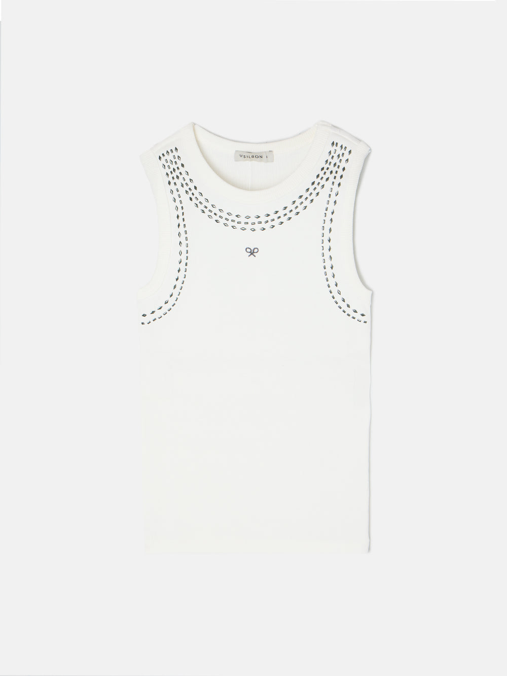 Camiseta woman tank top tachas blanca