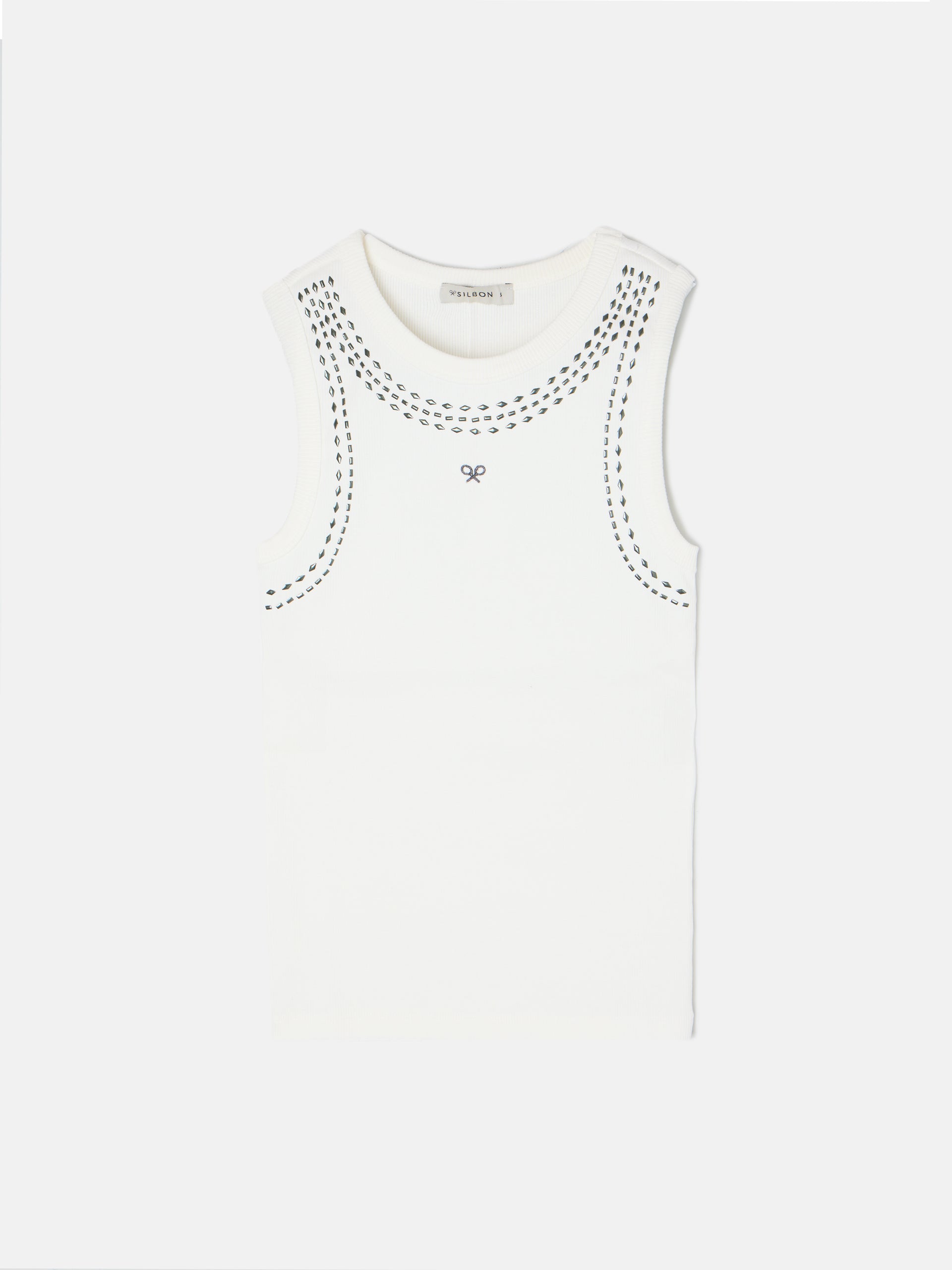 Top de mulher branco com tachas