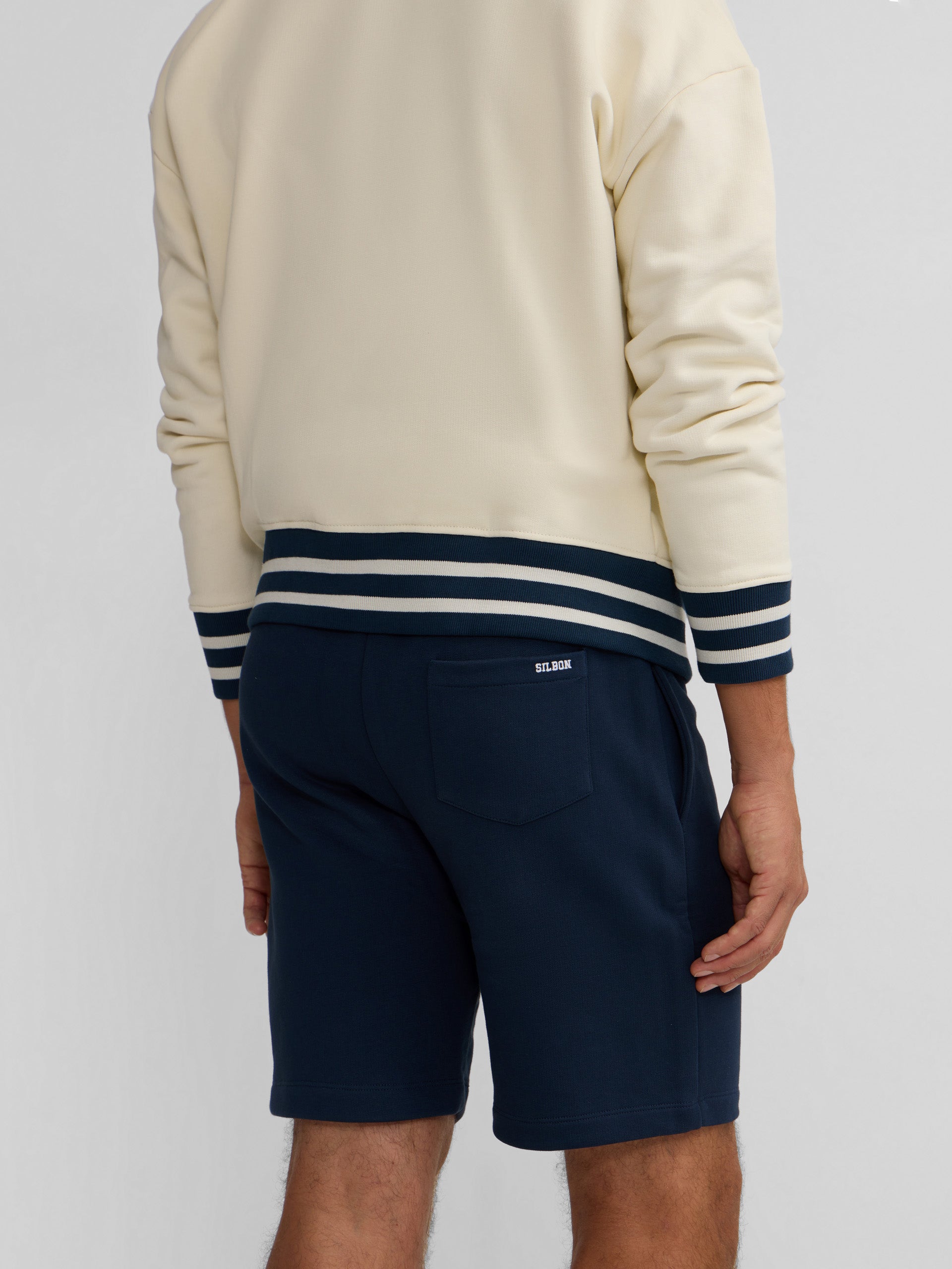 Navy blue sports Bermuda shorts