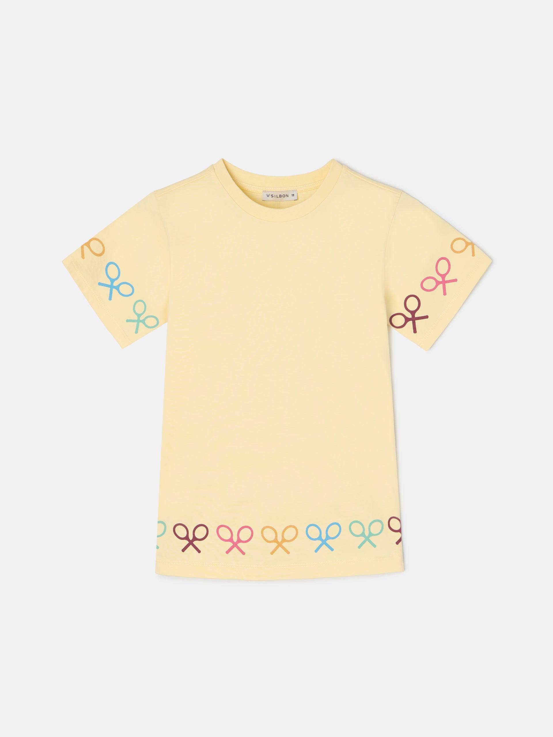 Girl's multicolor rackets yellow t-shirt