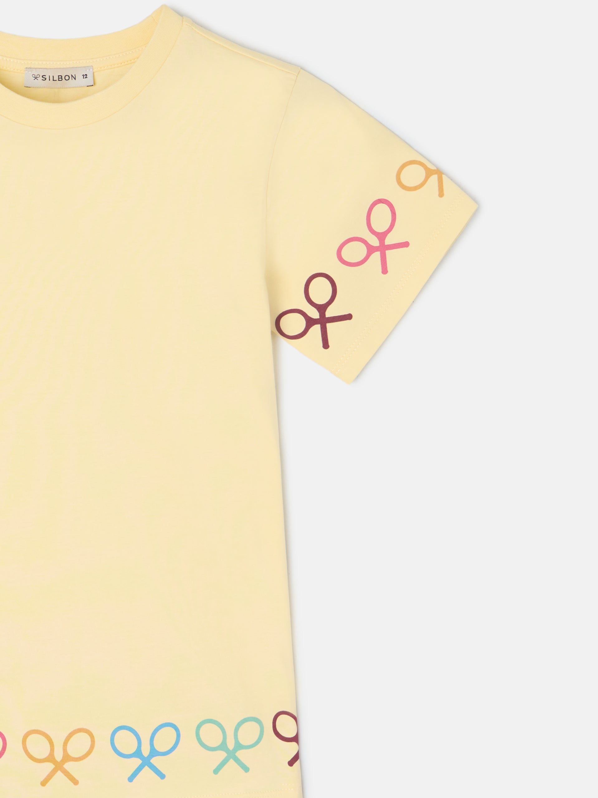 Girl's multicolor rackets yellow t-shirt