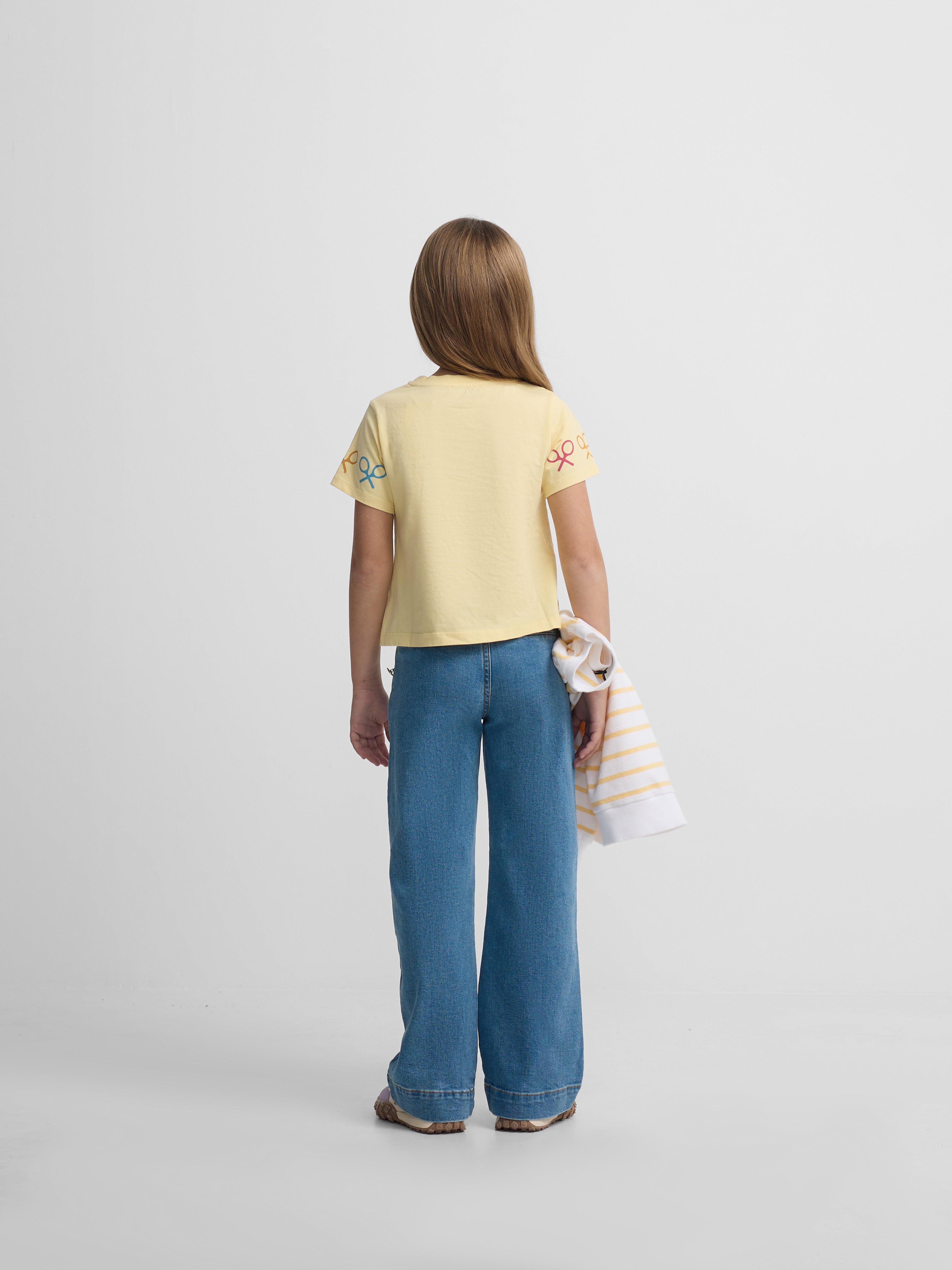 Girl's multicolor rackets yellow t-shirt