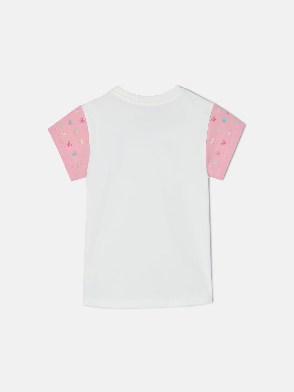 Camiseta girl mangas estampadas blanca