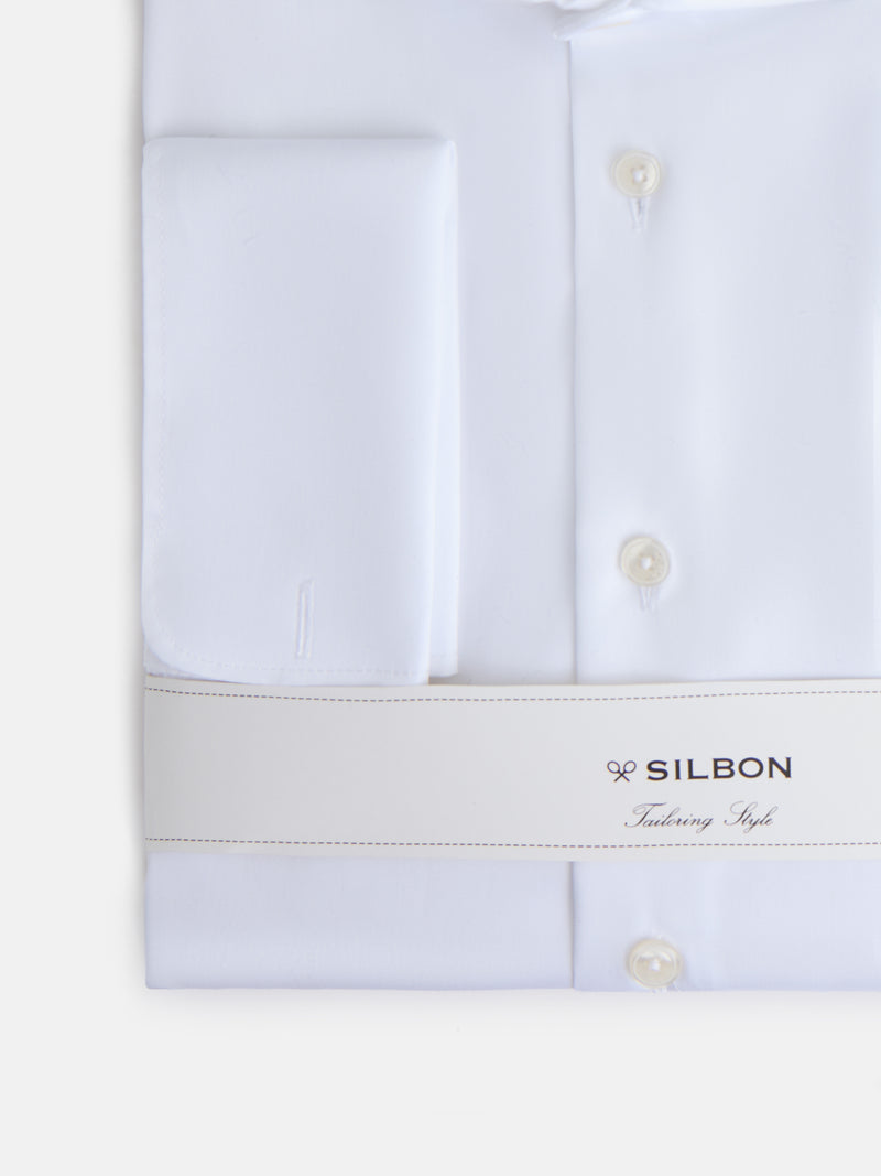 Chemise habillée easy iron à poignets doubles blanche