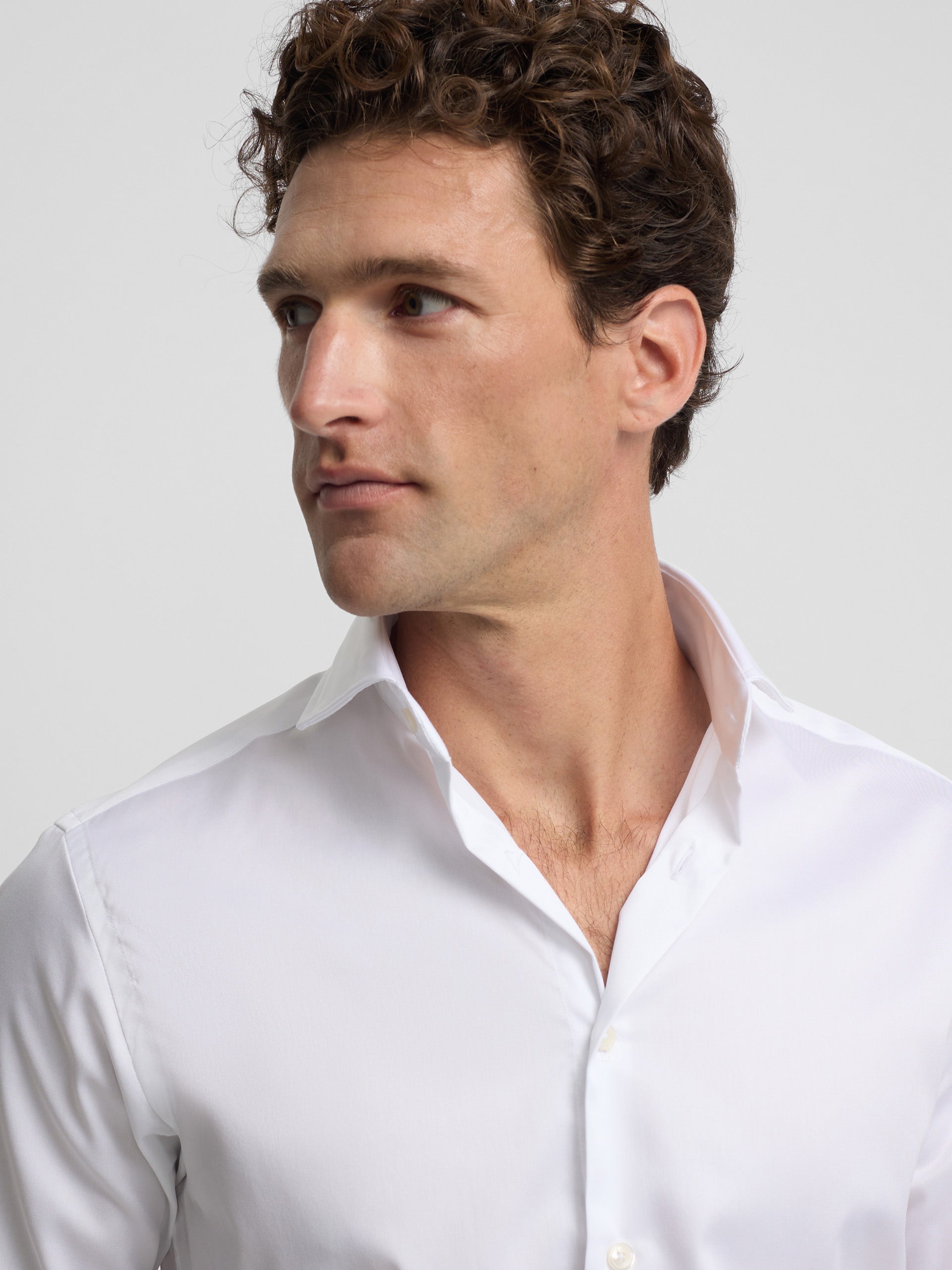 Camisa vestir easy iron puño simple blanca