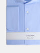 Chemise habillée chevrons poignet double bleu ciel