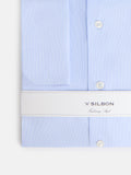 Camisa vestir mini rayas puño doble celeste