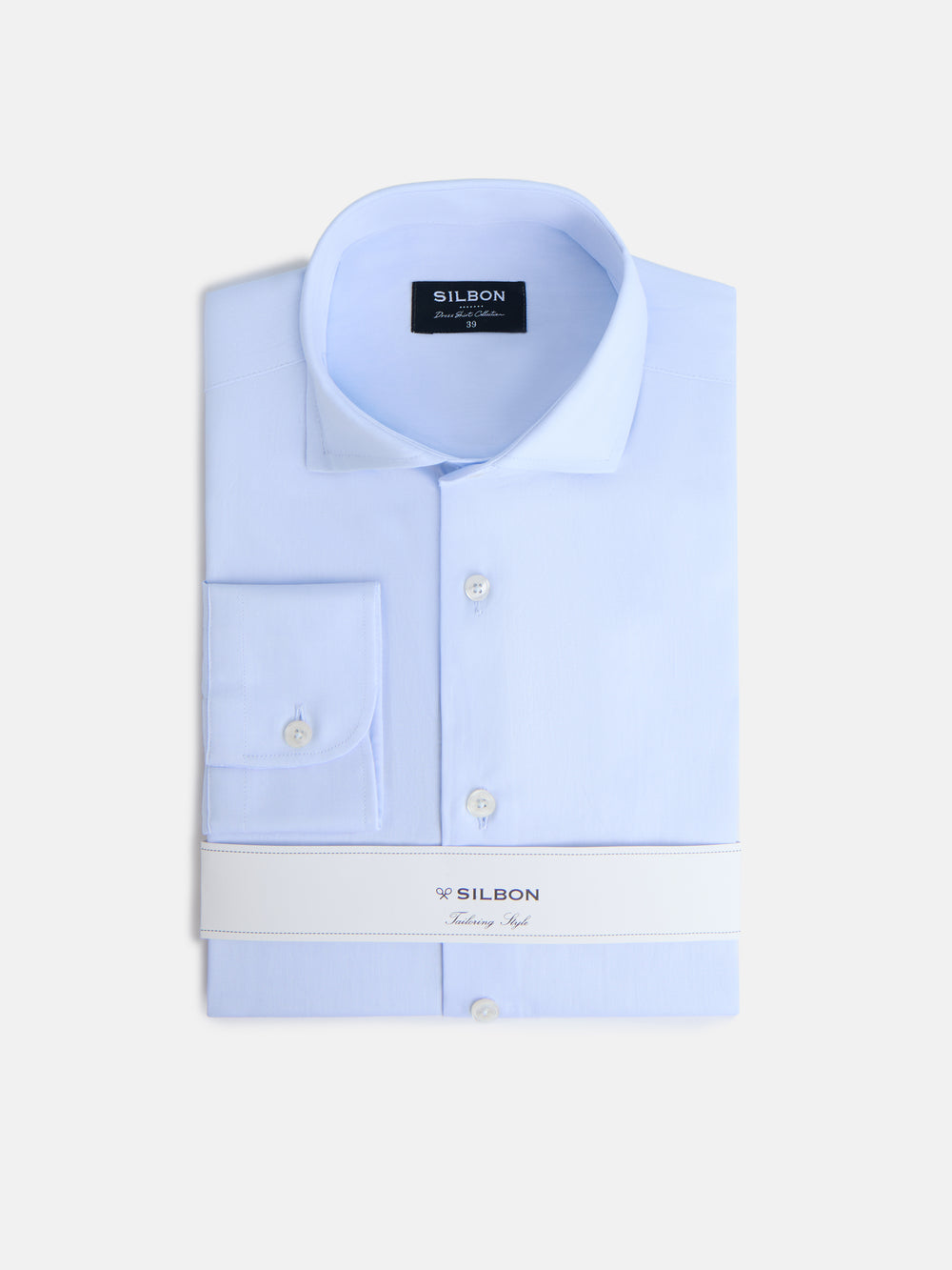 Camisa vestir puño simple celeste clara