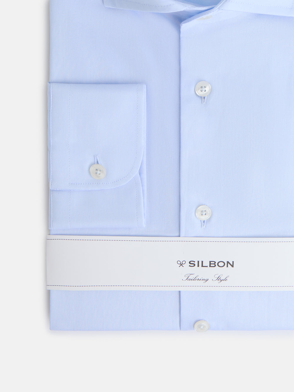 Camisa vestir puño simple celeste clara