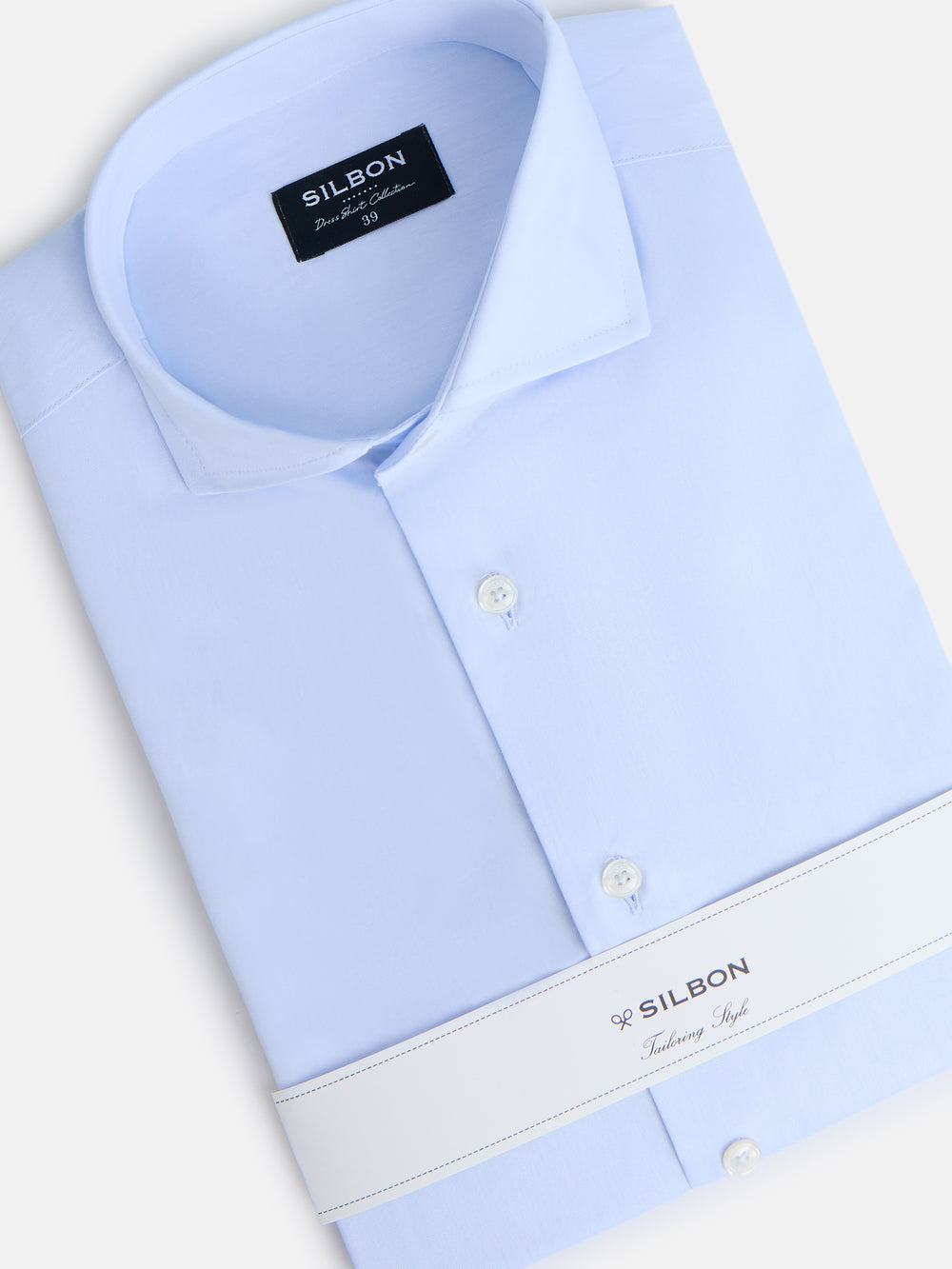 Camisa vestir puño simple celeste clara