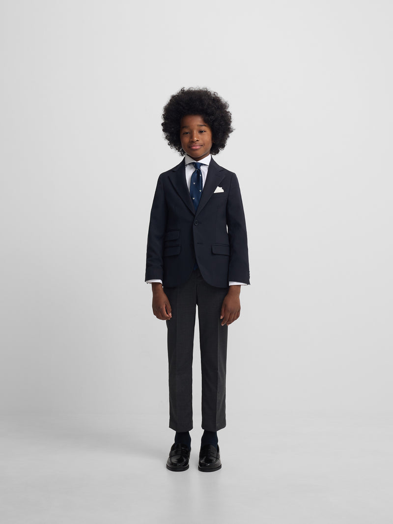 Blazer clássico liso azul-marinho para crianças