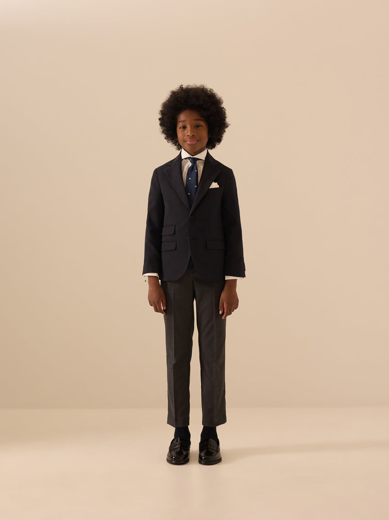 Blazer clássico liso azul-marinho para crianças