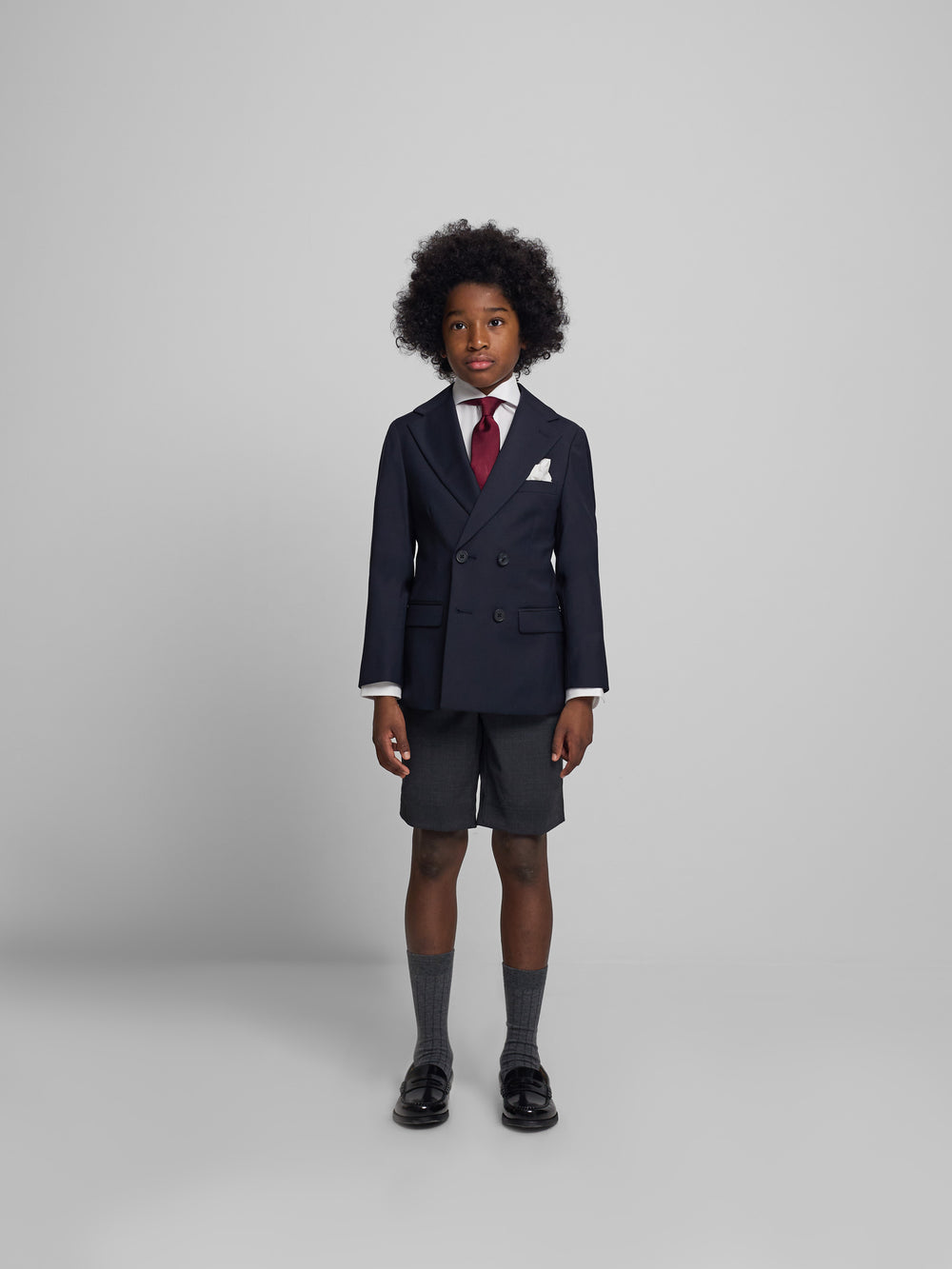 Veste croisée classique bleu marine pour enfants