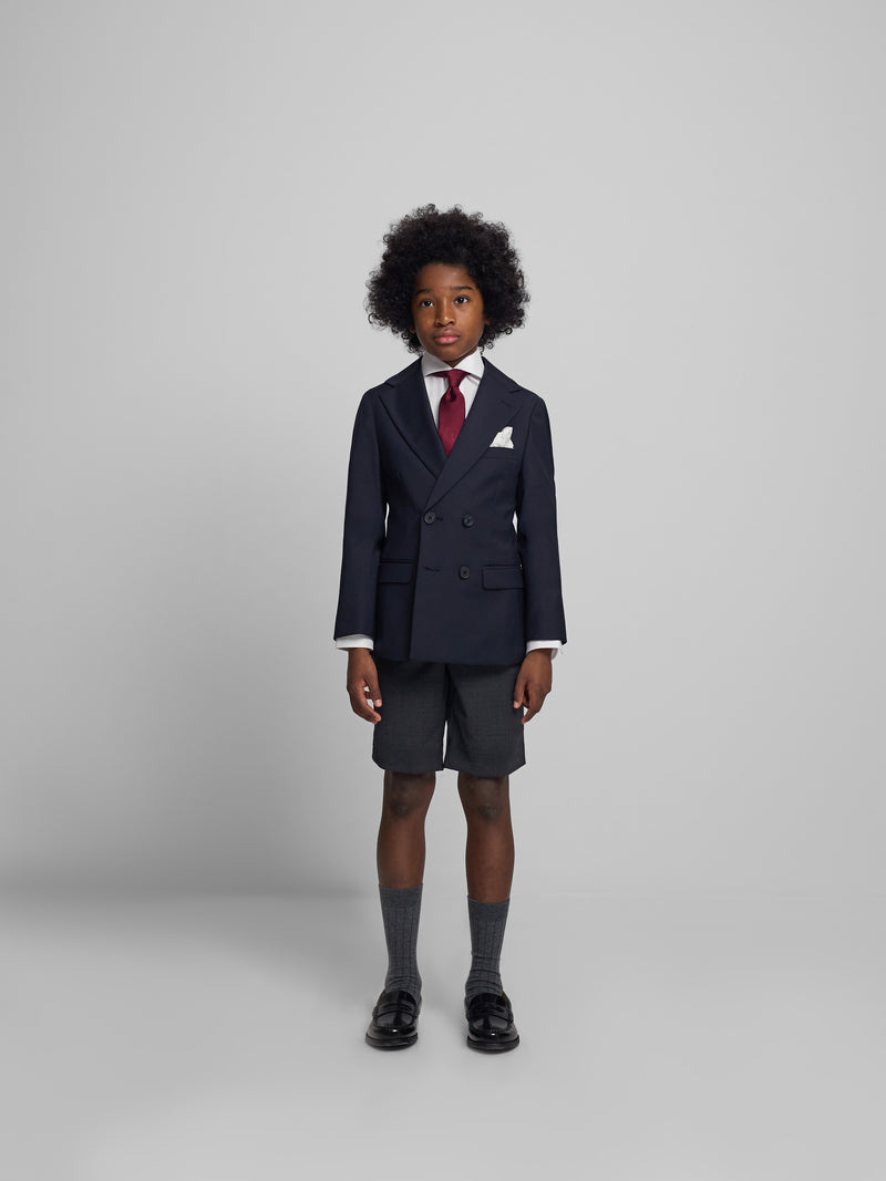 Veste croisée classique bleu marine pour enfants