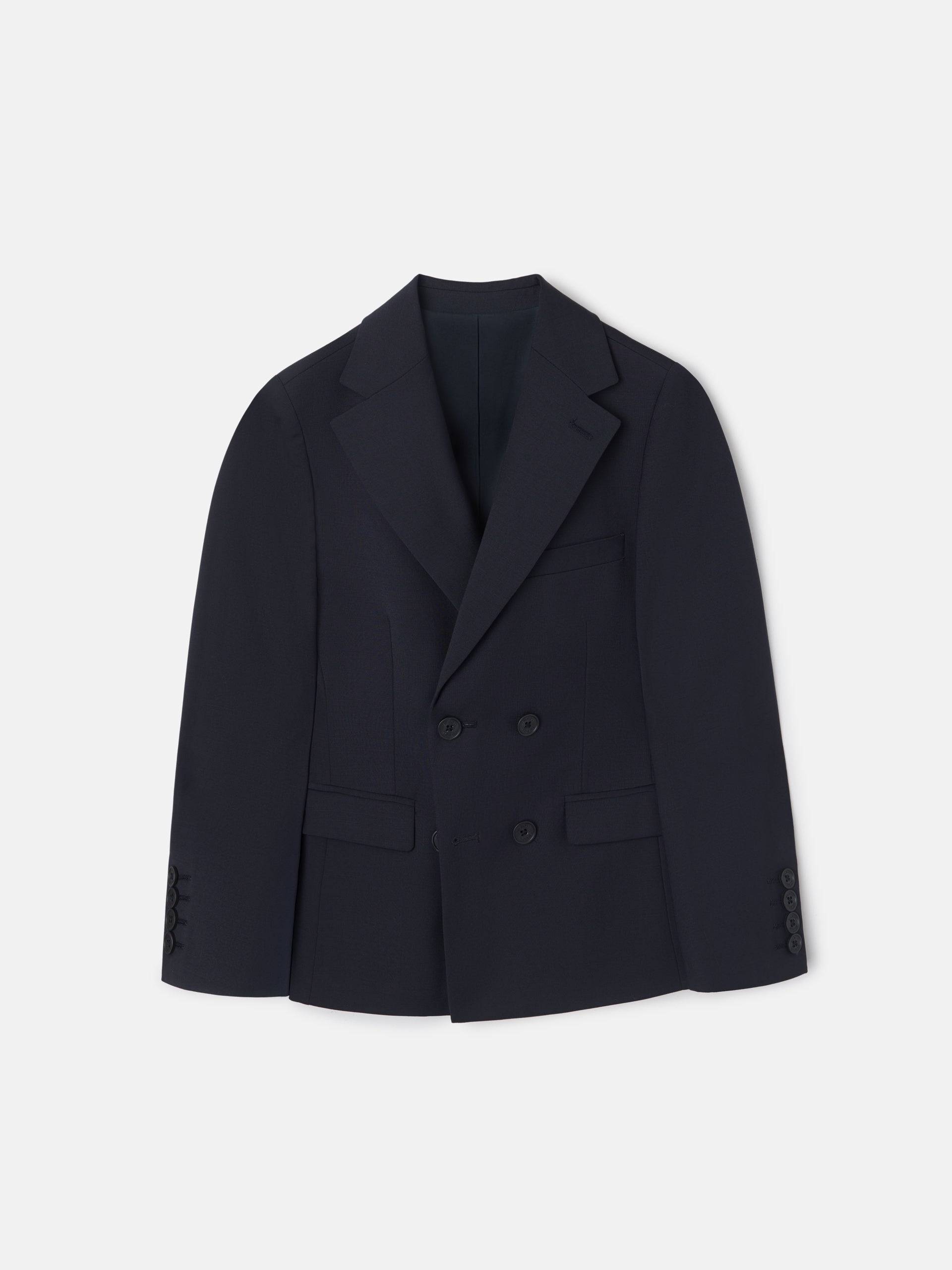 Classic navy blue double-breasted kids blazer