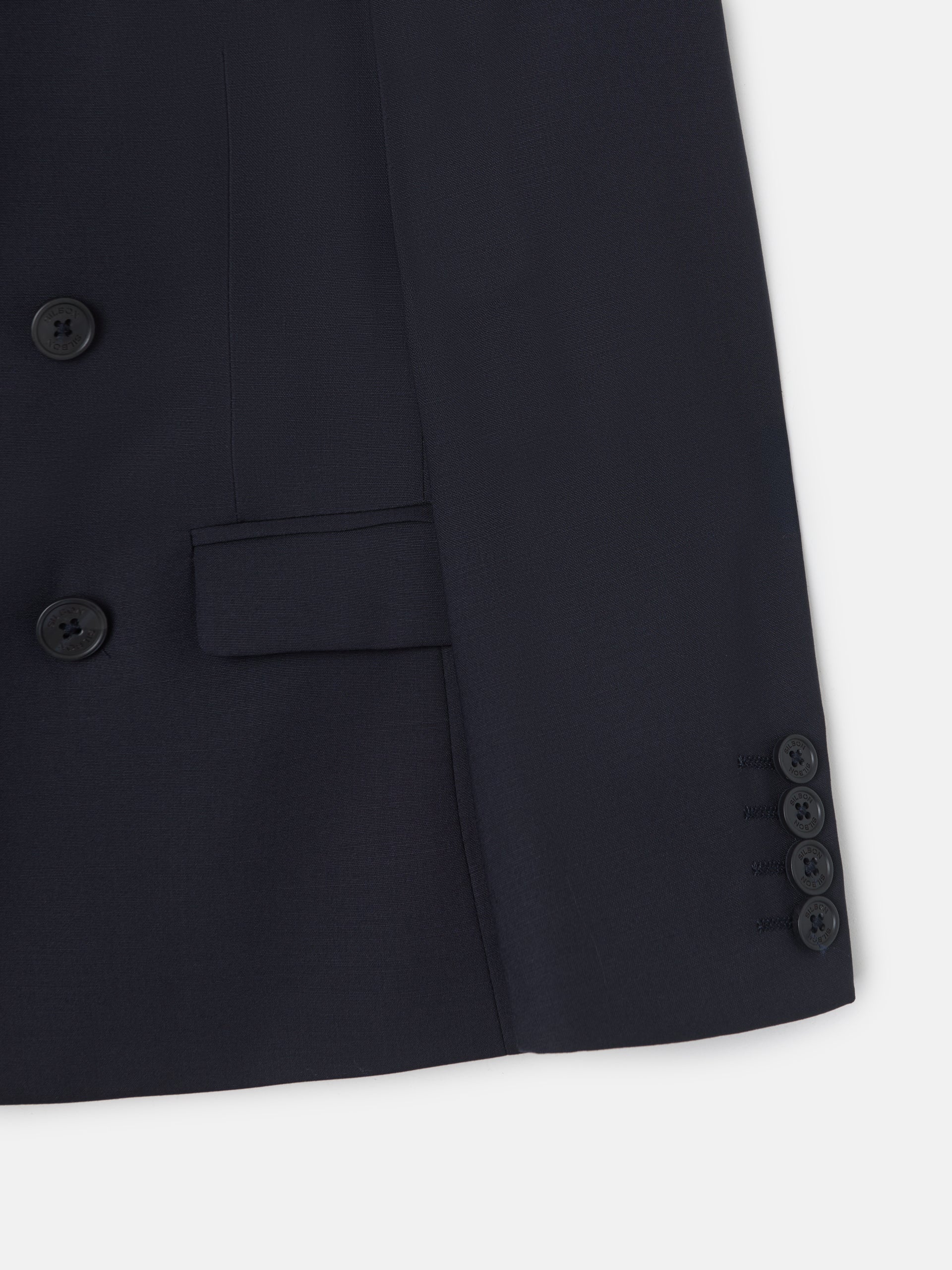 Classic navy blue double-breasted kids blazer