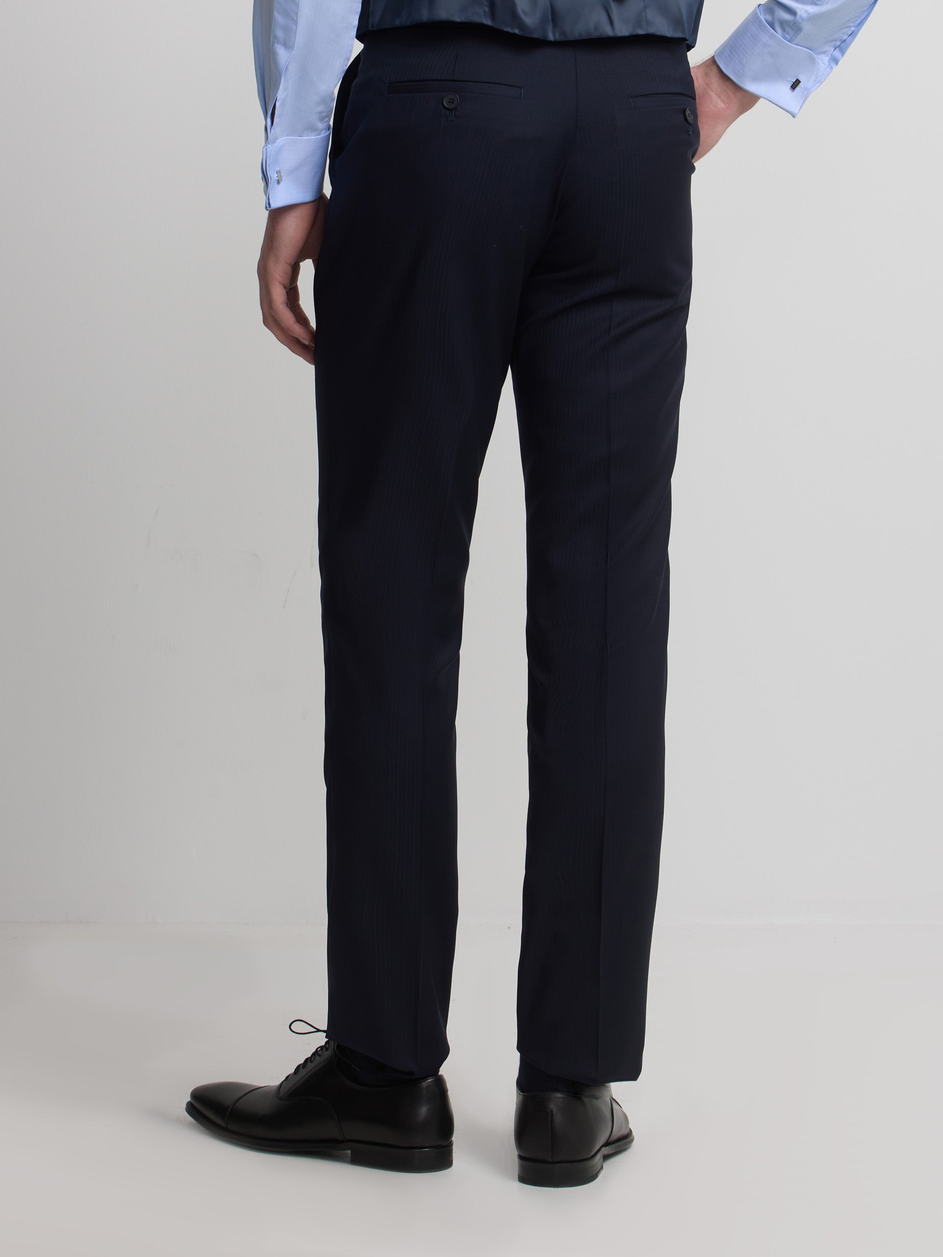 Pantalon chaque chevron bleu marine