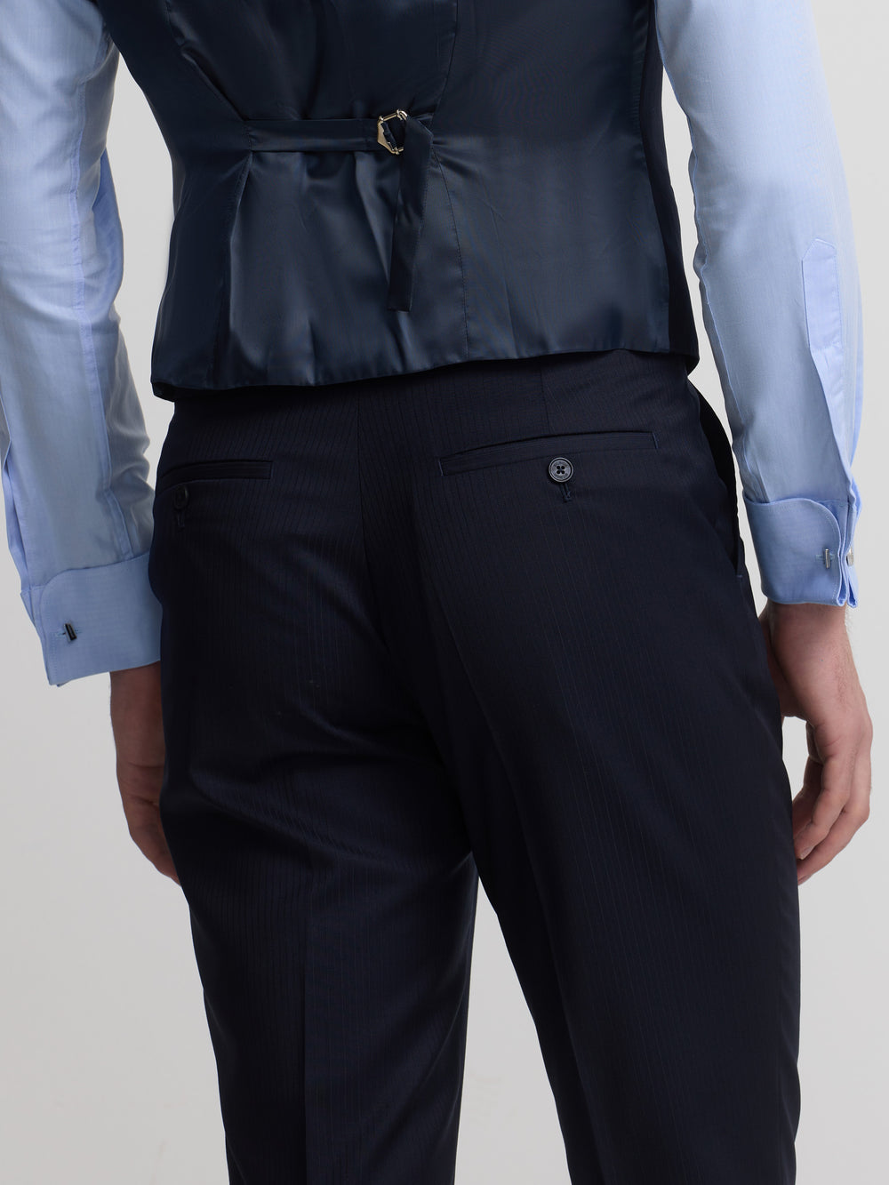 Pantalon chaque chevron bleu marine