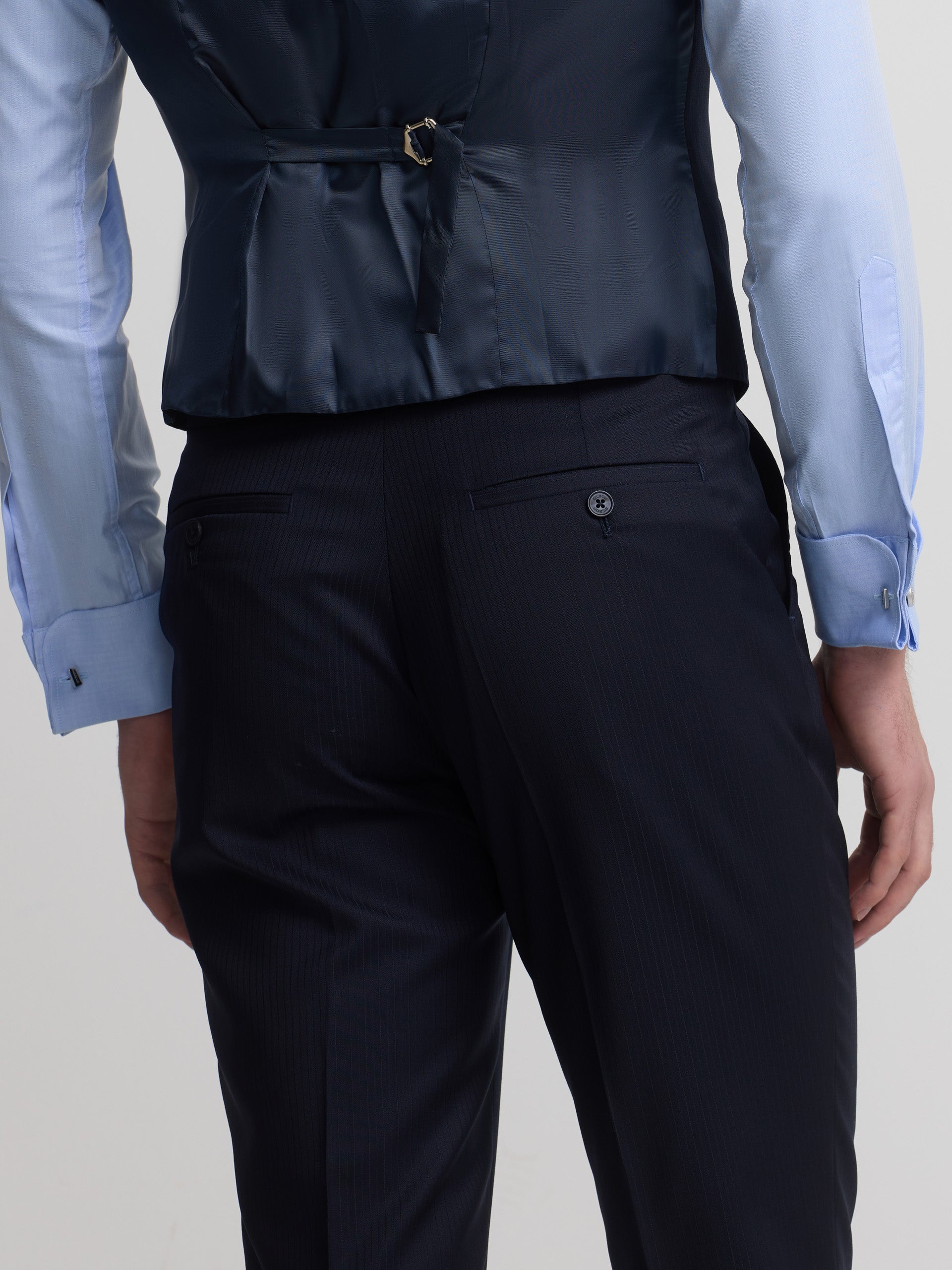 Pantalon chaque chevron bleu marine