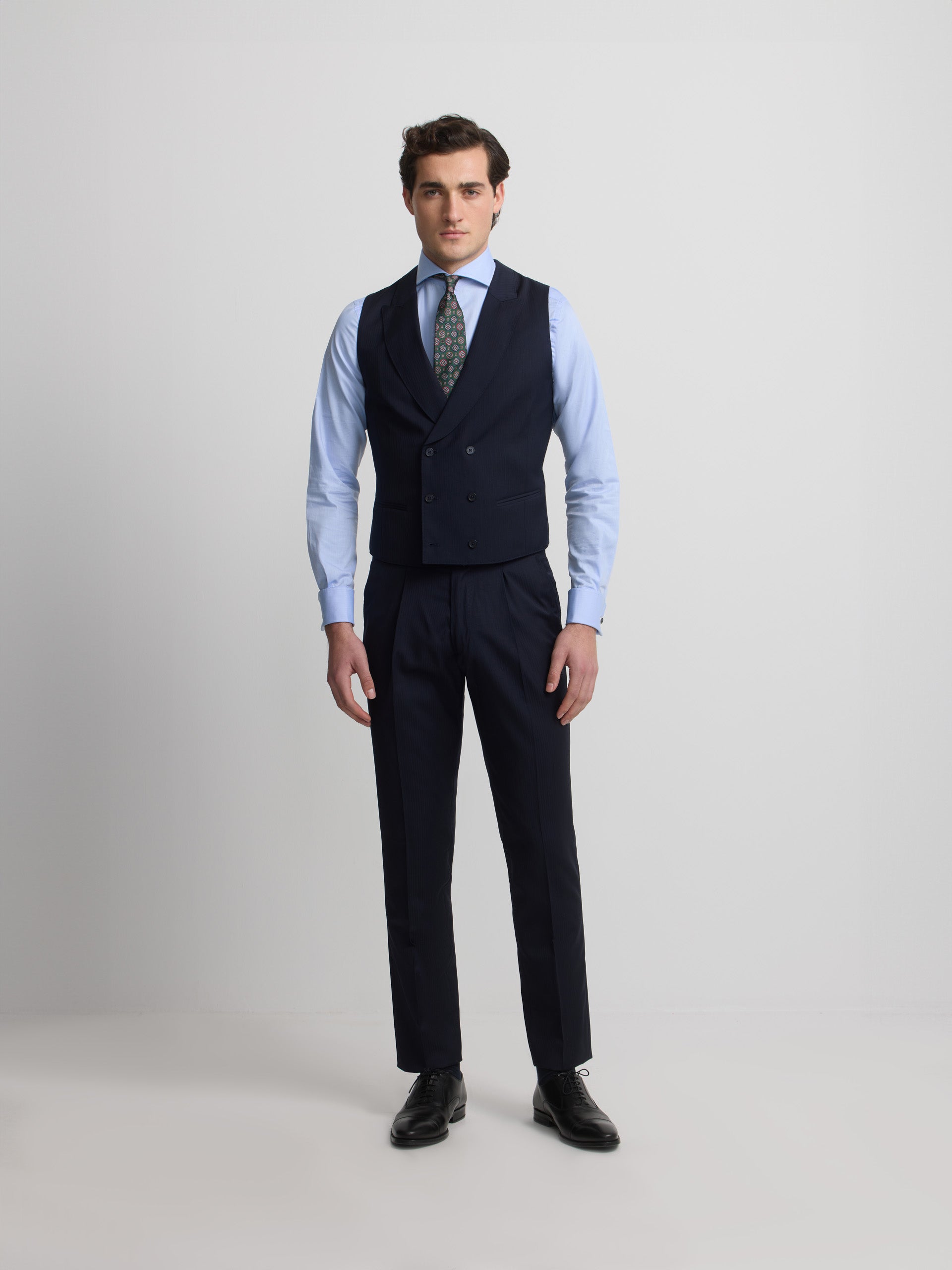 Gilet chaque chevron bleu marine