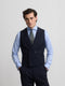 Gilet chaque chevron bleu marine
