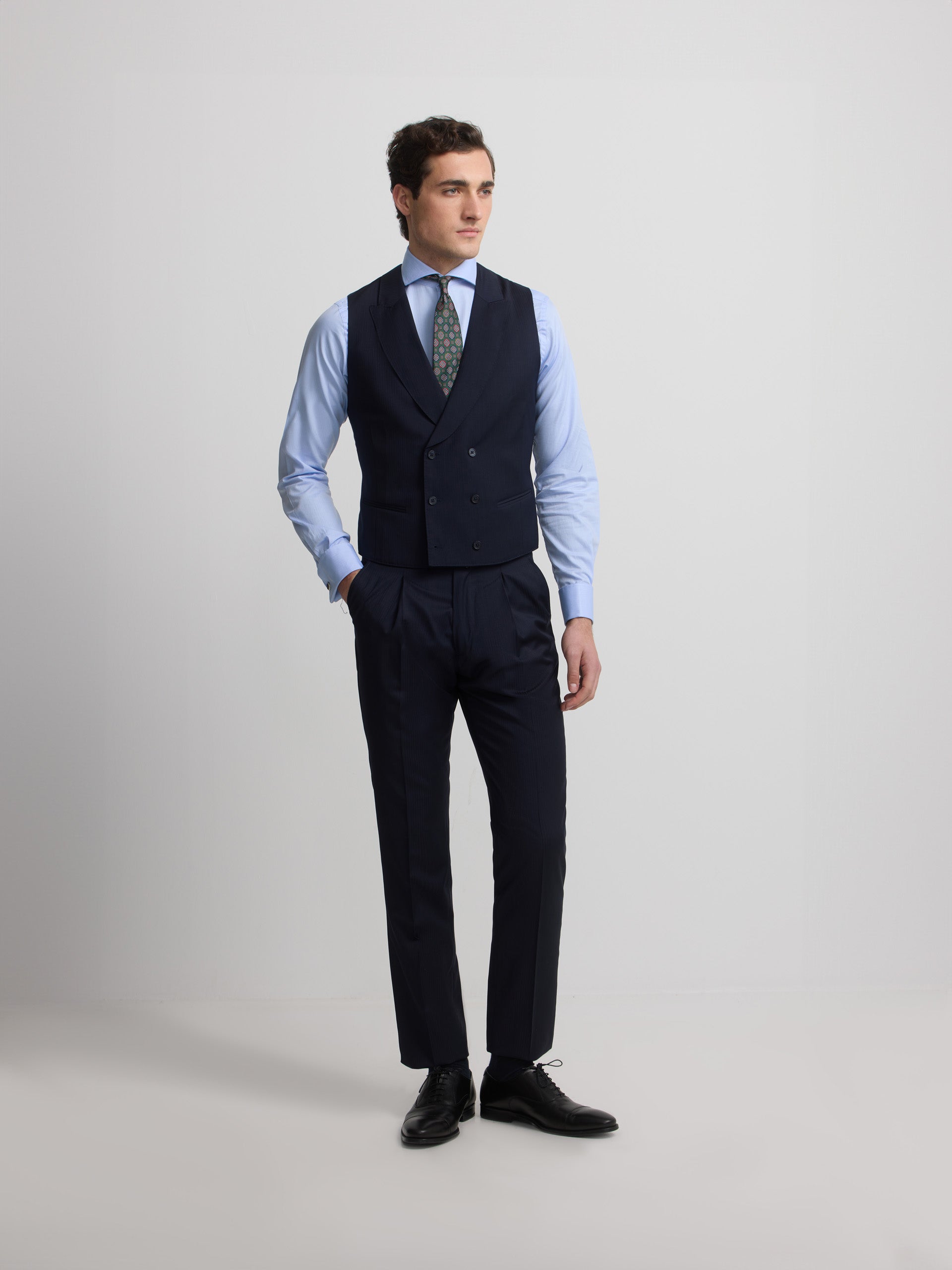 Gilet chaque chevron bleu marine