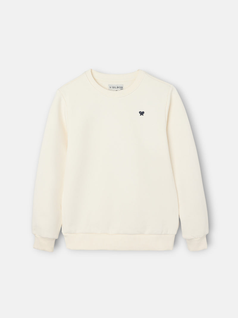 Sudadera kids minilogo crema