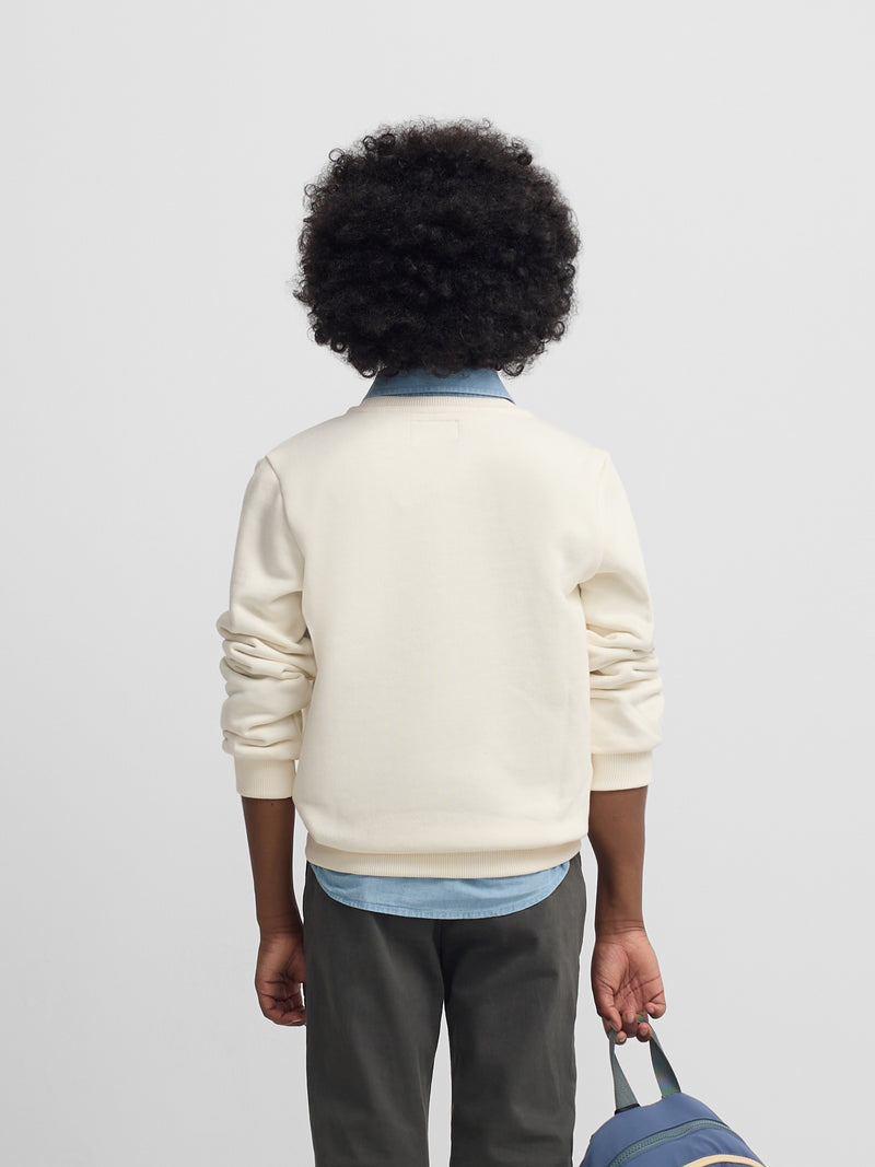 Sudadera kids minilogo crema
