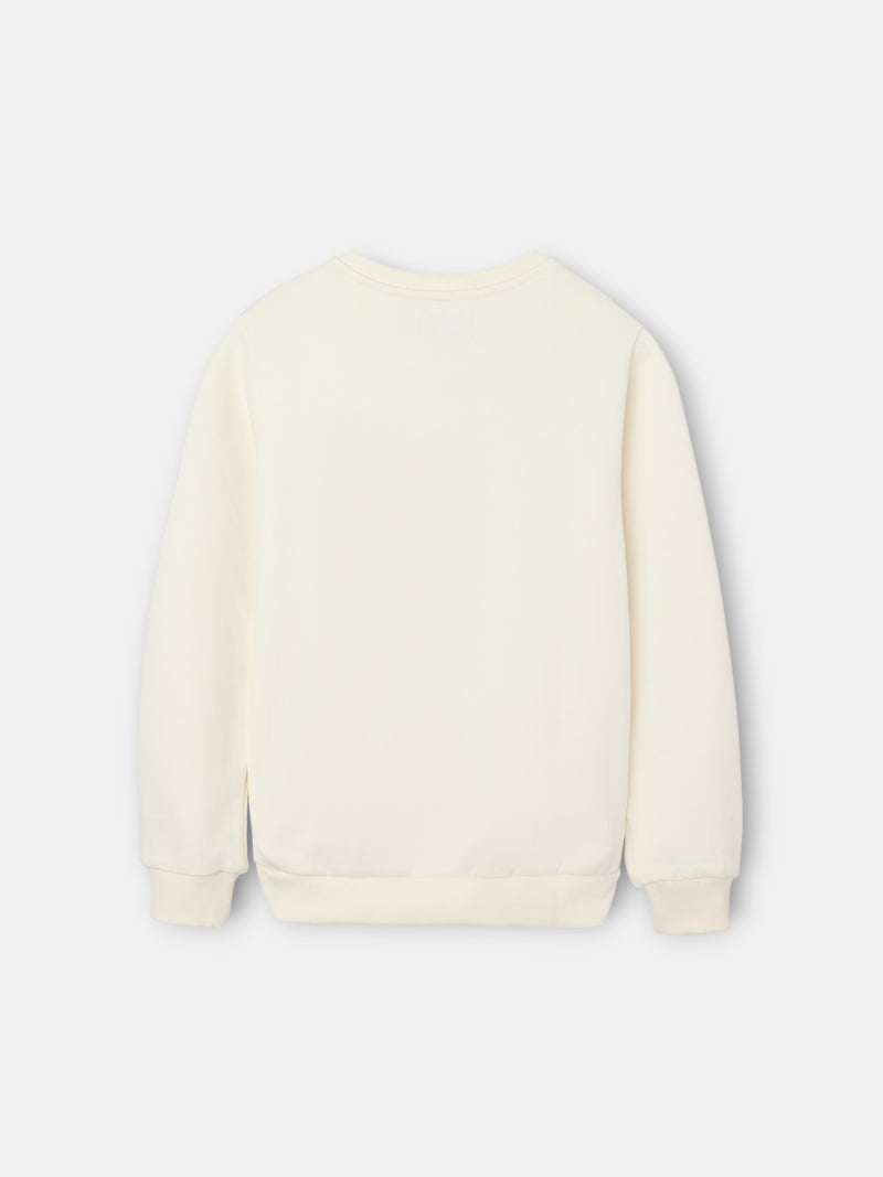 Sudadera kids minilogo crema