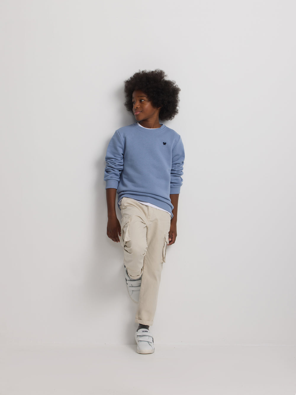Sudadera kids minilogo azul indigo