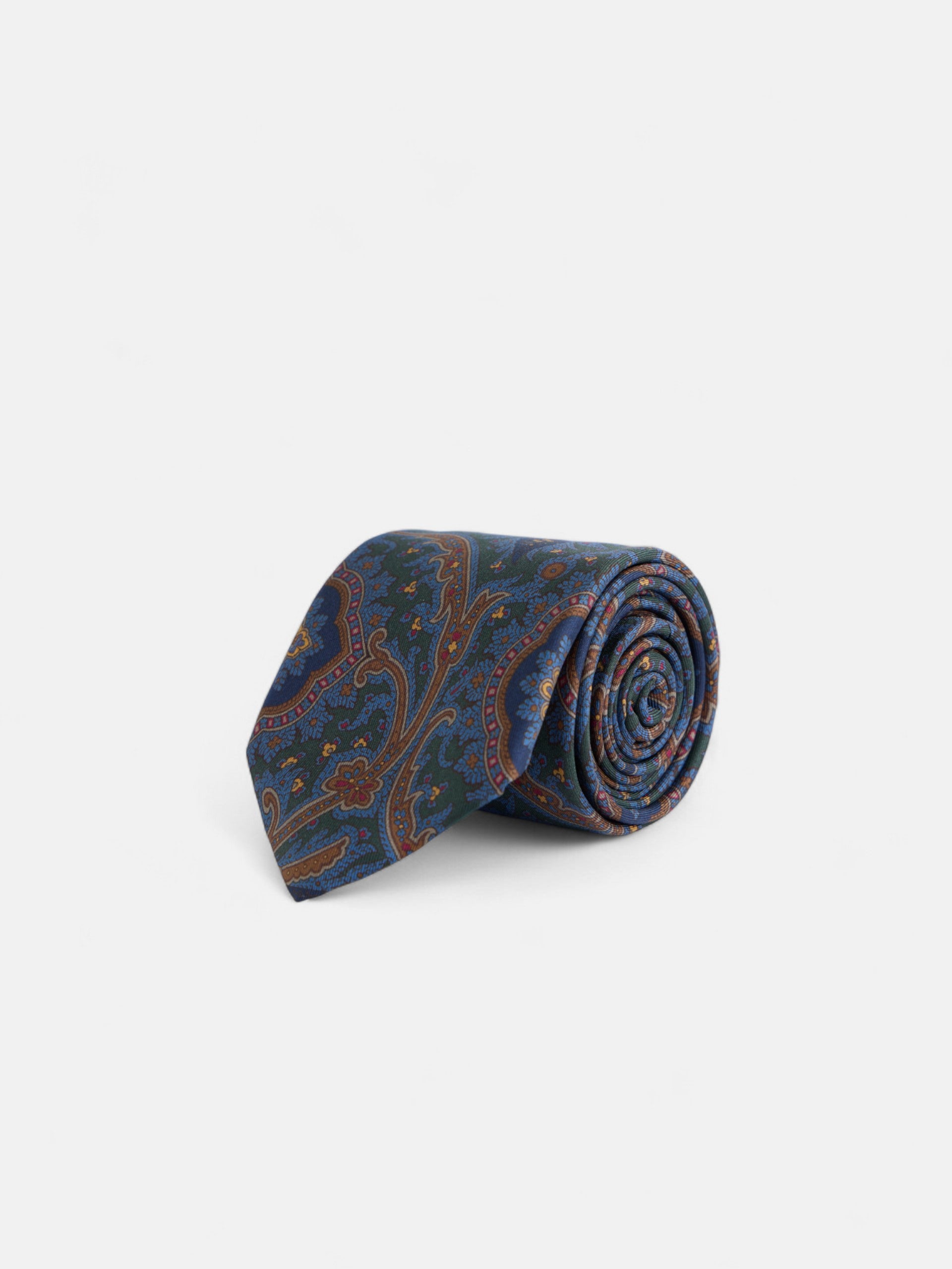 Corbata estampado acanto verde