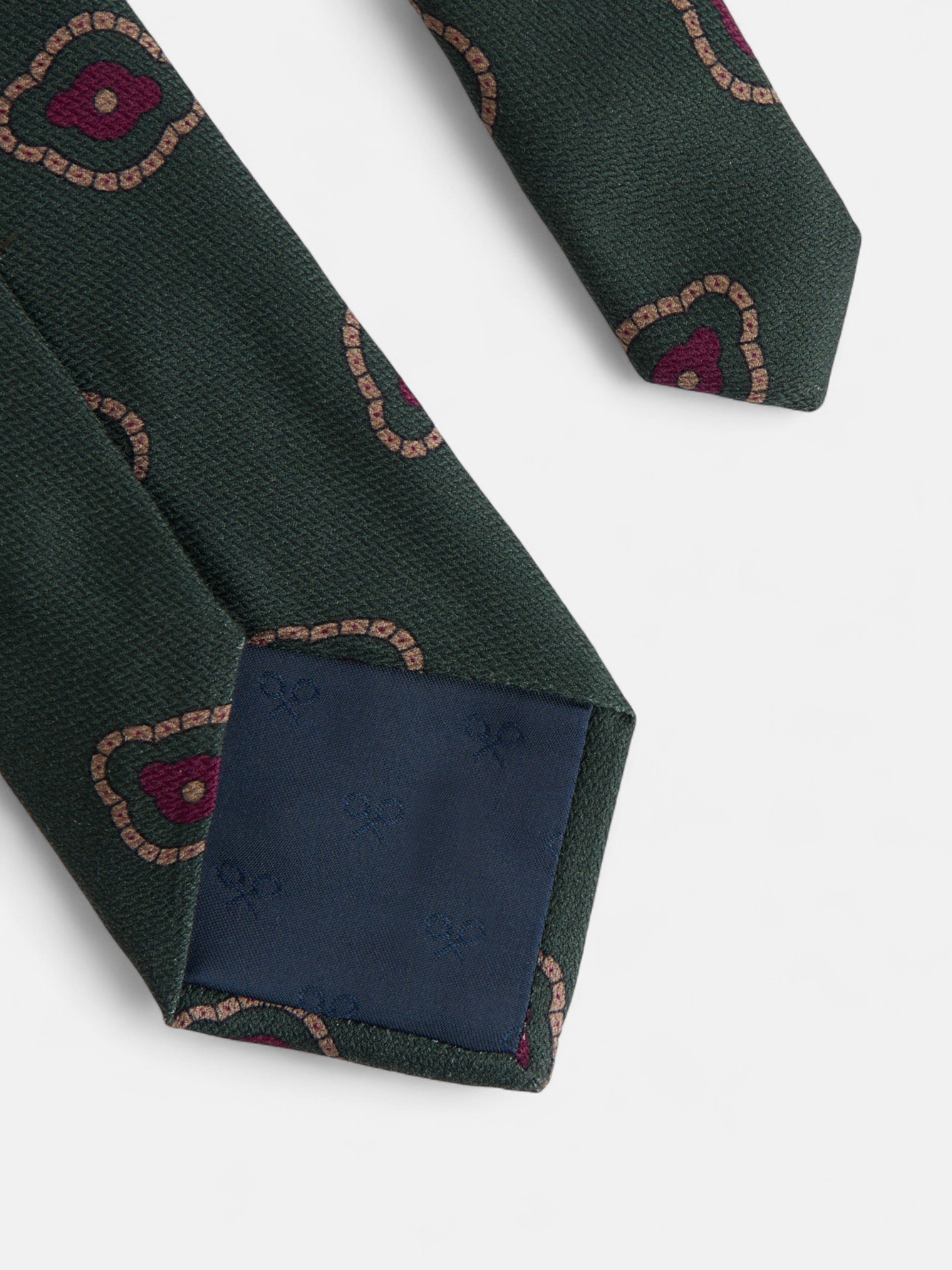 Green geometric irregular pattern tie