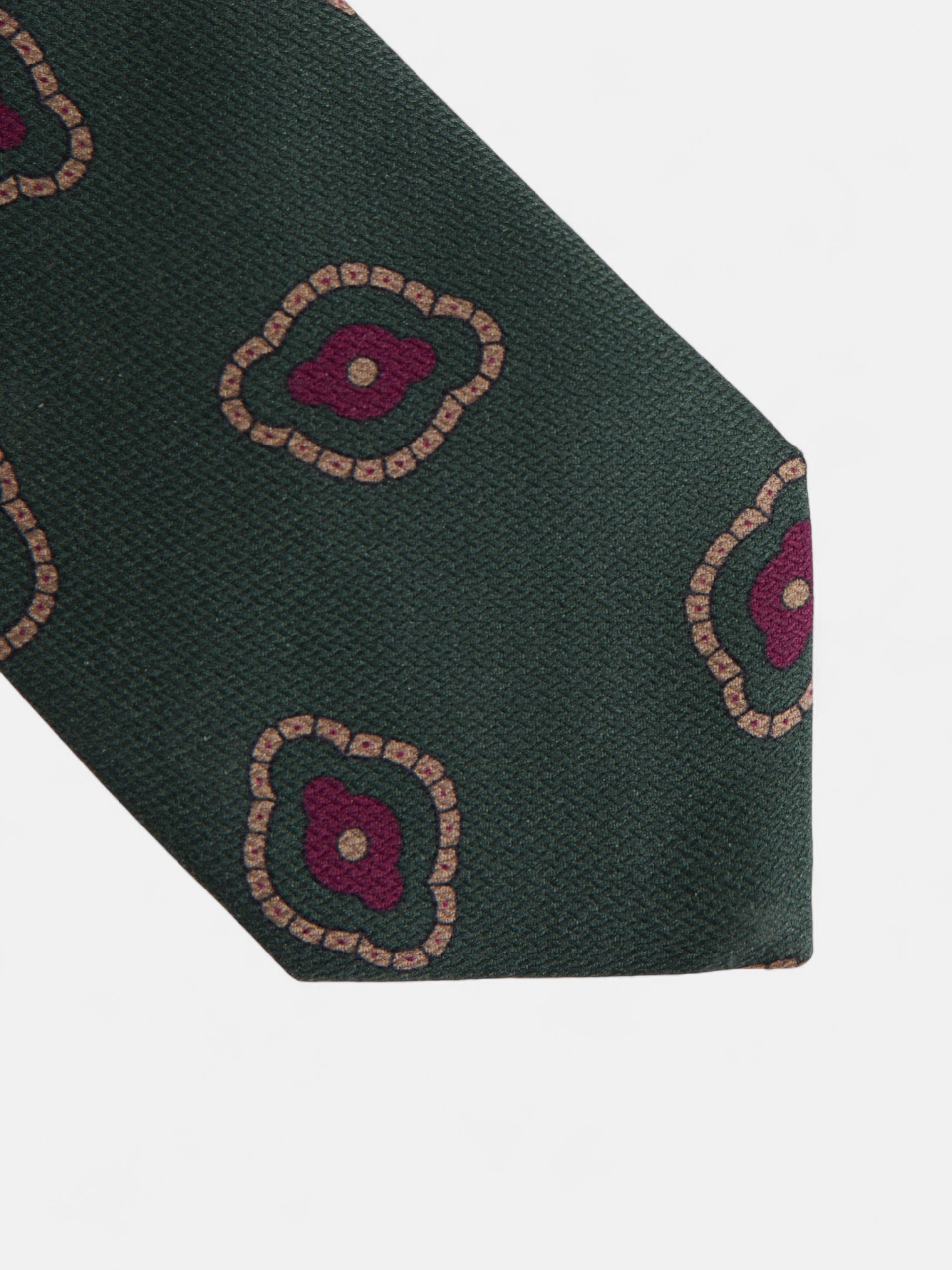 Green geometric irregular pattern tie