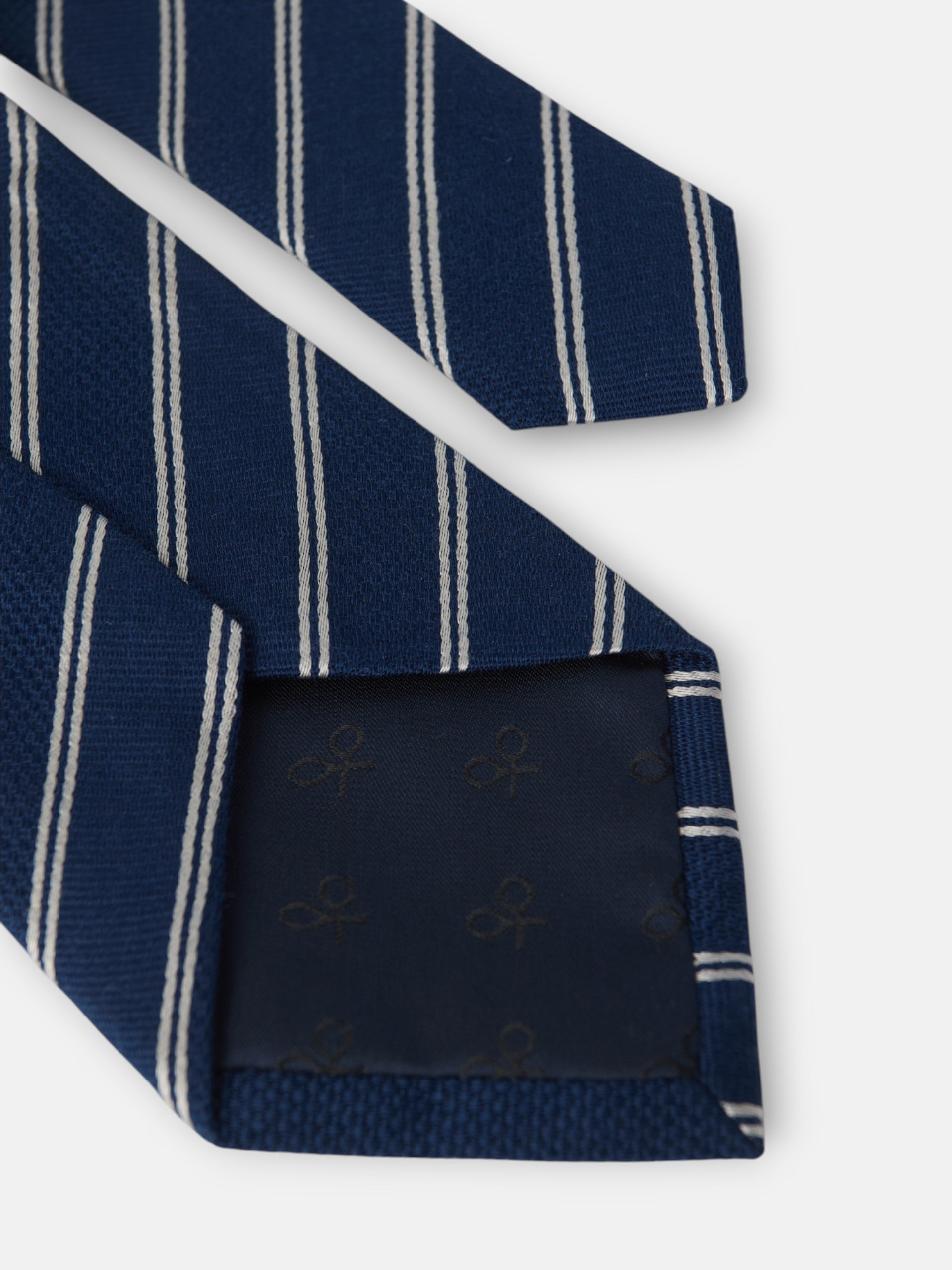 Double stripe navy blue racket tie