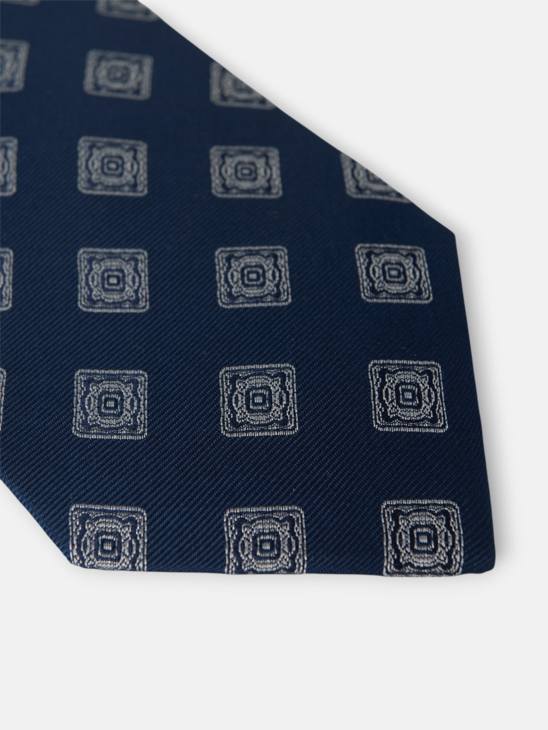 Navy blue tile pattern tie